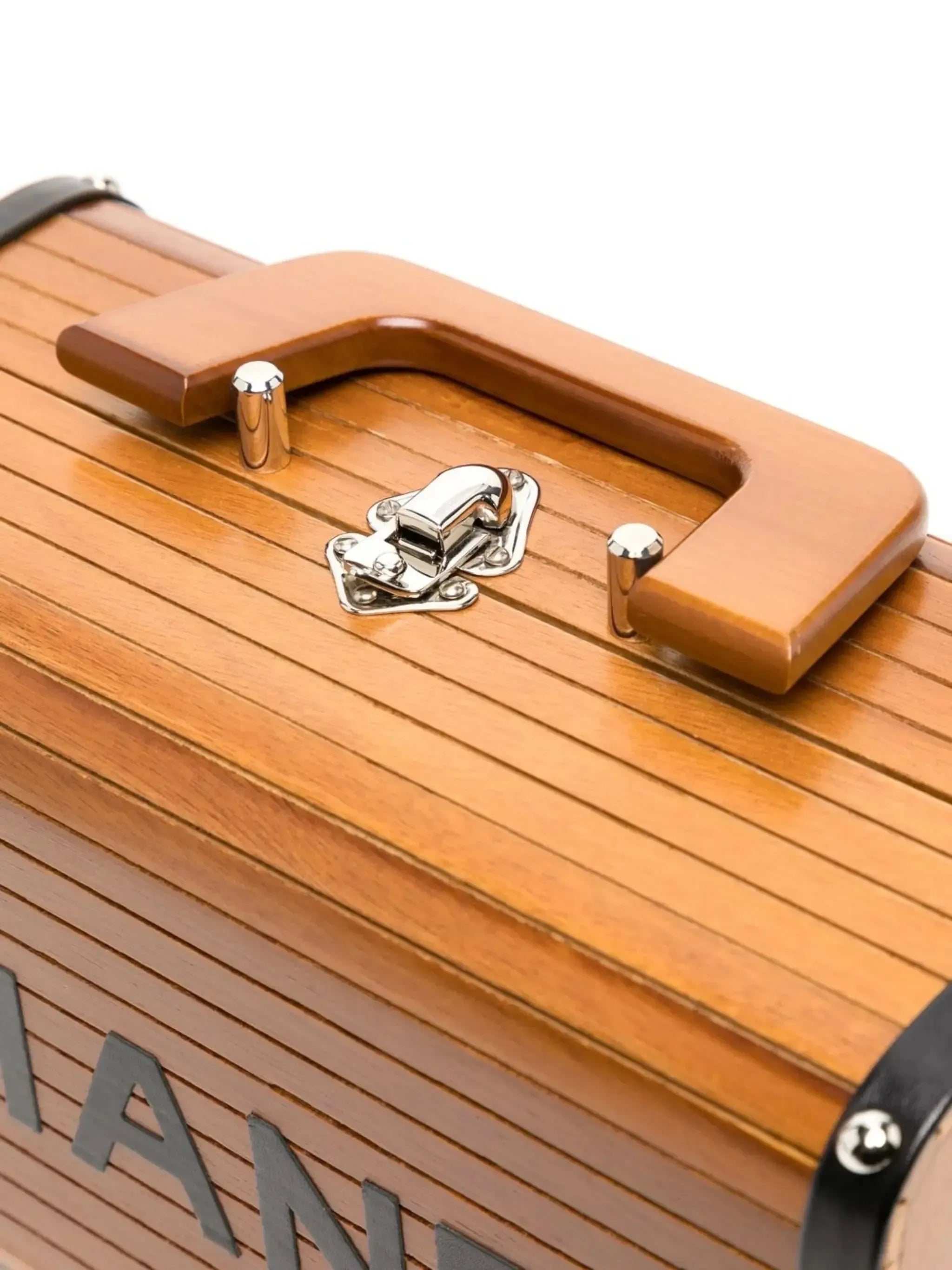 Chanel CC Wooden Vanity Bag Silver Hardware