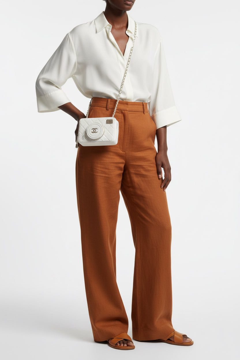 Chanel Camera Bag White Lambskin Gold Hardware Spring-Summer 2024