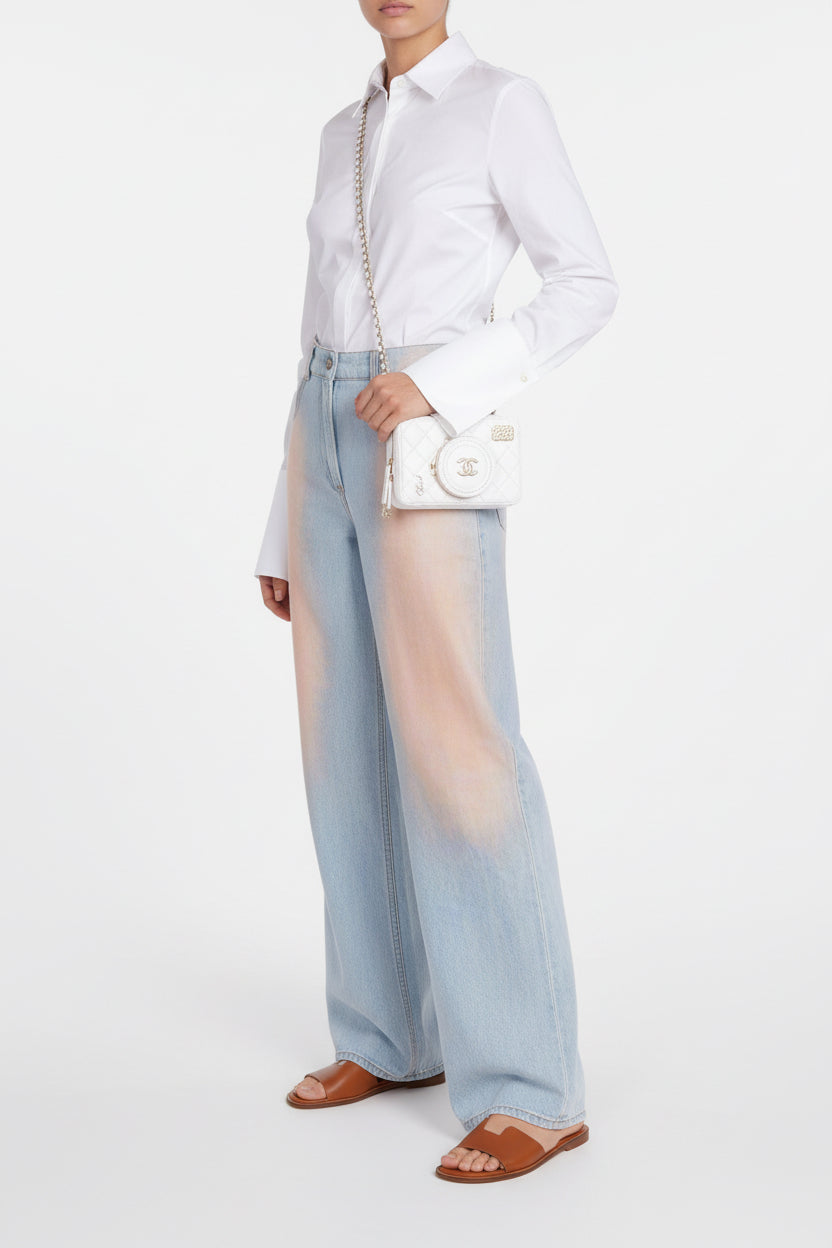 Chanel Camera Bag White Lambskin Gold Hardware Spring-Summer 2024