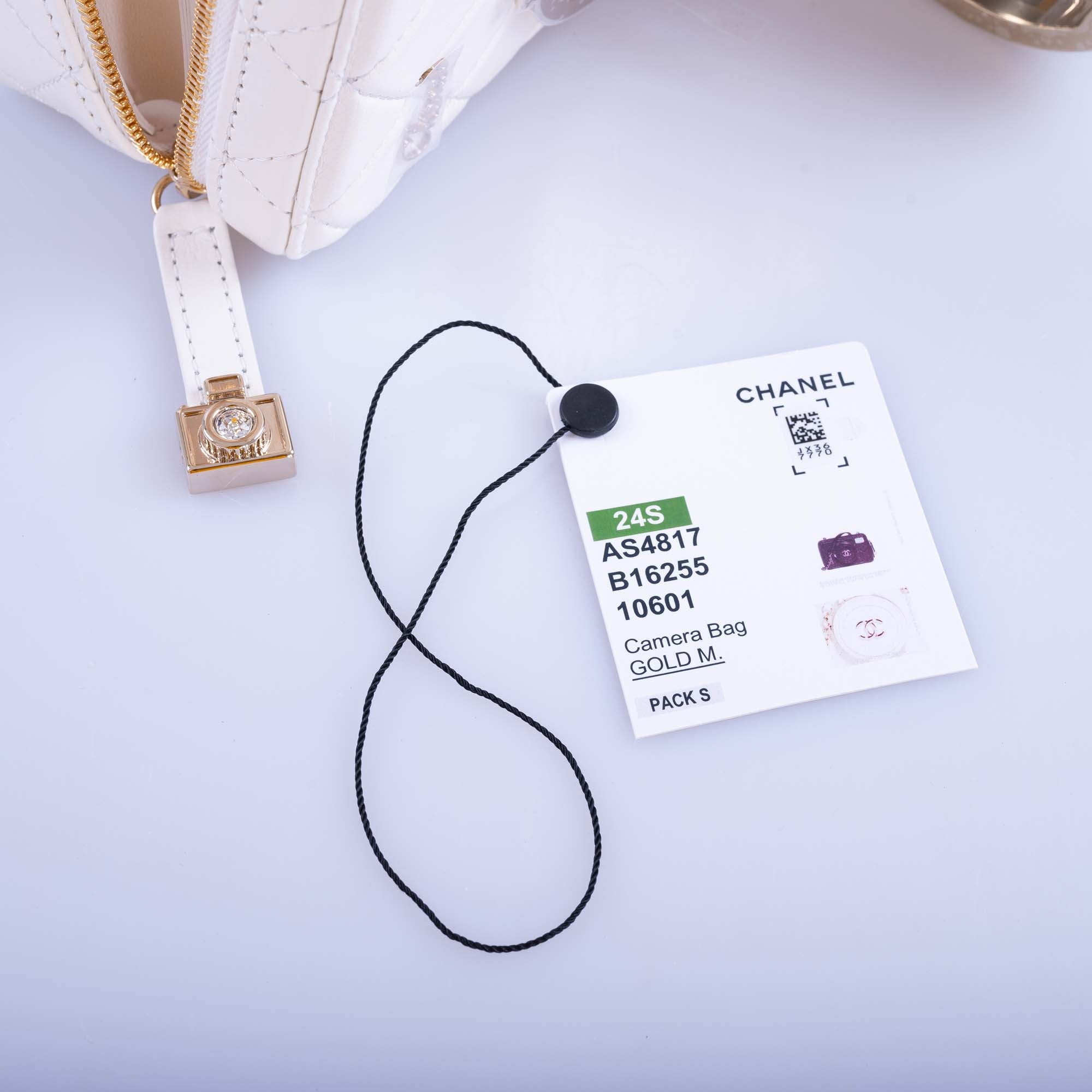 Chanel Camera Bag White Lambskin Gold Hardware Spring-Summer 2024