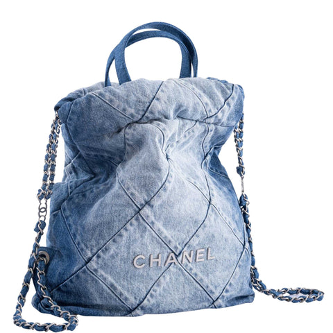 Chanel Denim Street Style 22 2WAY Chain Backpack