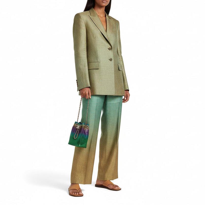 Chanel Mini Bucket Bag Faded Metallic Mesh Multicolor Gold Hardware Fall/Winter 2021