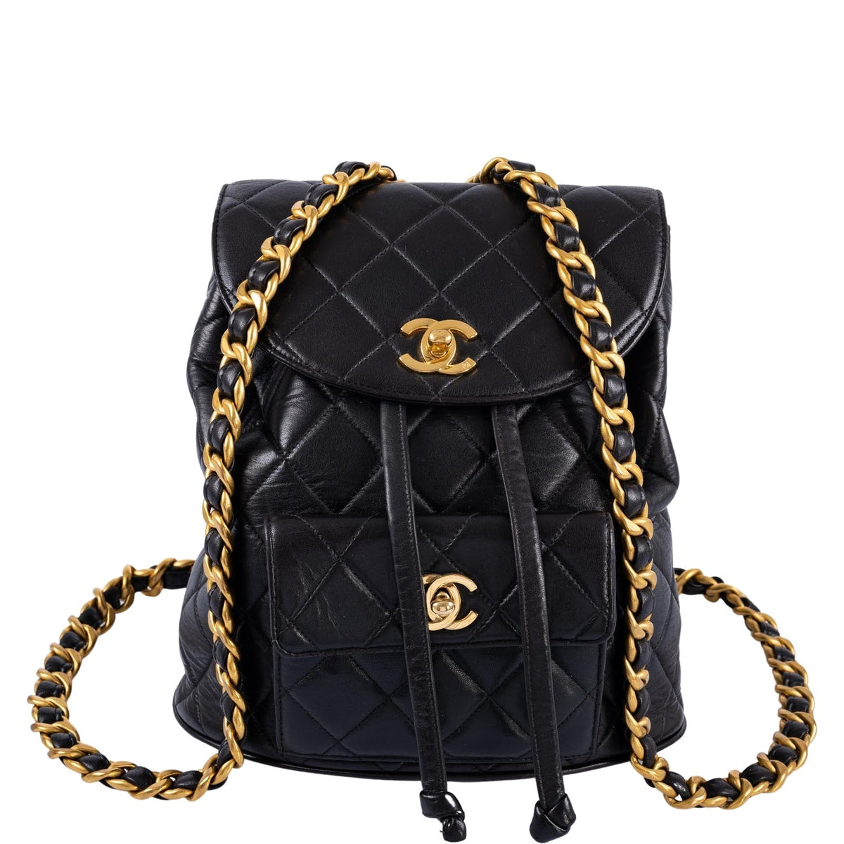 chanel mini backpack sbn Chanel Mini Duma Backpack Black Quilted Lambskin Gold Hardware
