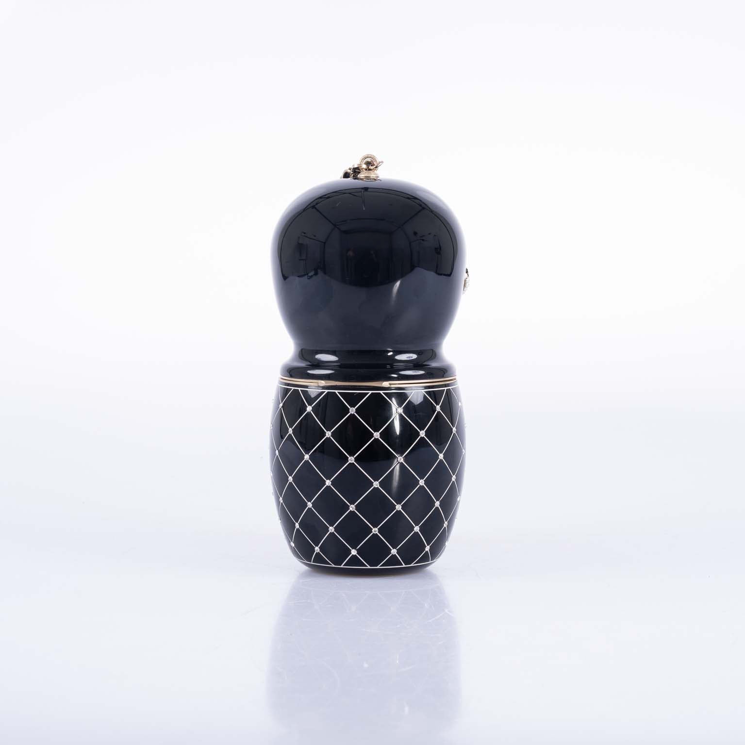 Chanel Paris-Bombay Métiers d'Art Matryoshka Doll Minaudière Black Resin Gold Hardware 2012