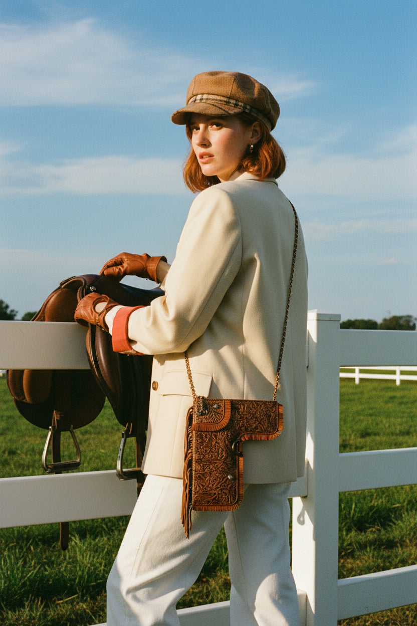 Chanel Paris-Dallas Holster Crossbody Brown Tooled Calfskin Ruthenium Hardware