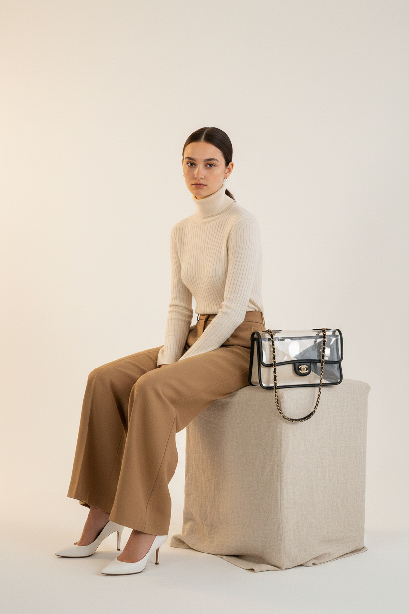 Chanel Sand By The Sea Flap Bag PVC and Lambskin