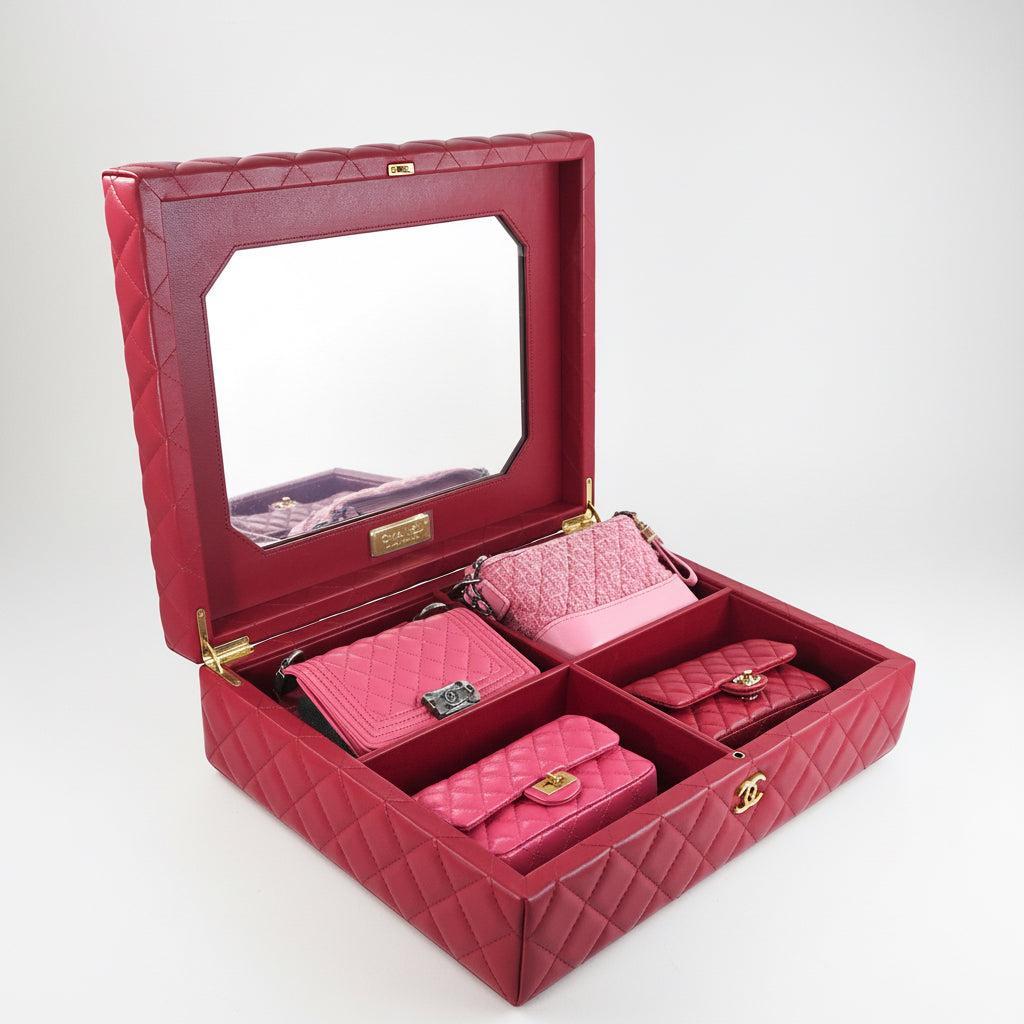 Chanel Success Story Set of 4 Micro Mini Bags with Quilted Trunk Pink & Red