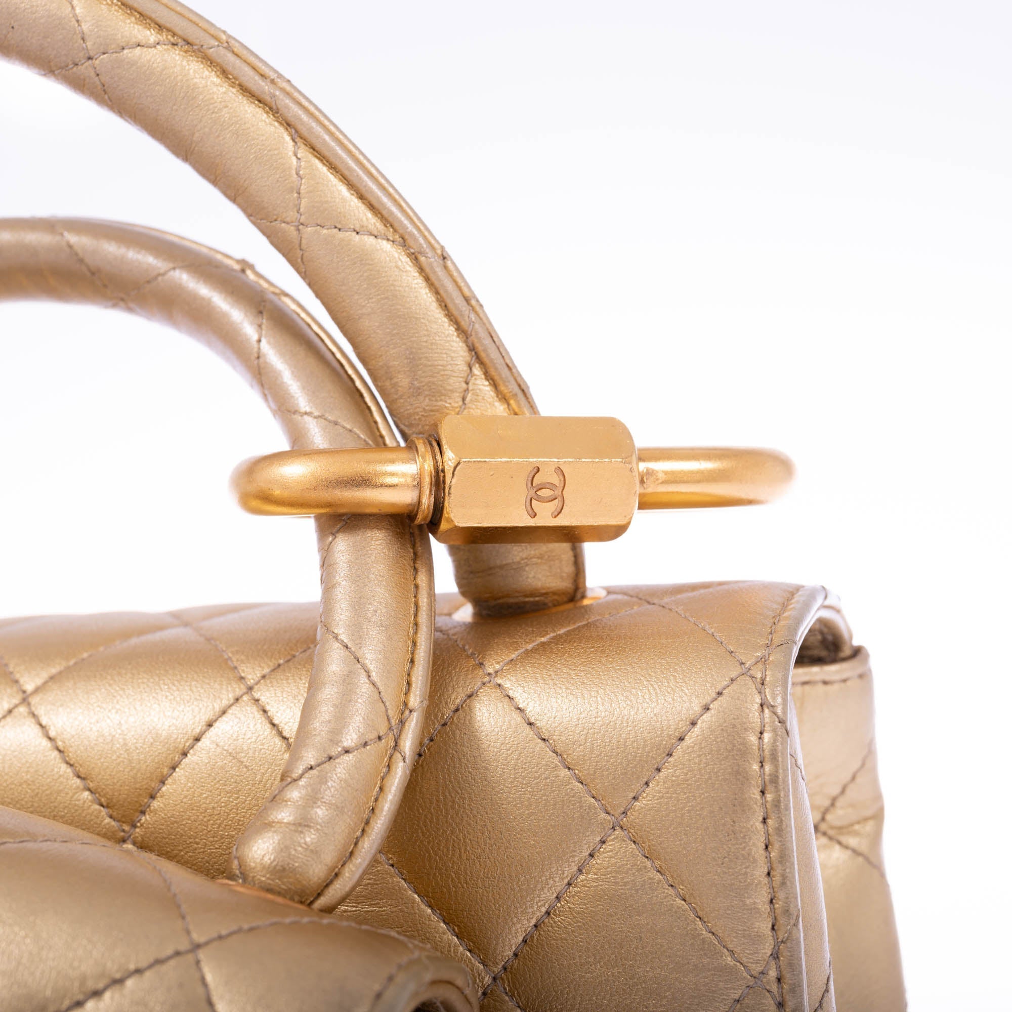 Chanel Vintage 1992 Classic Flap two-in-one Gold Metallic Bag