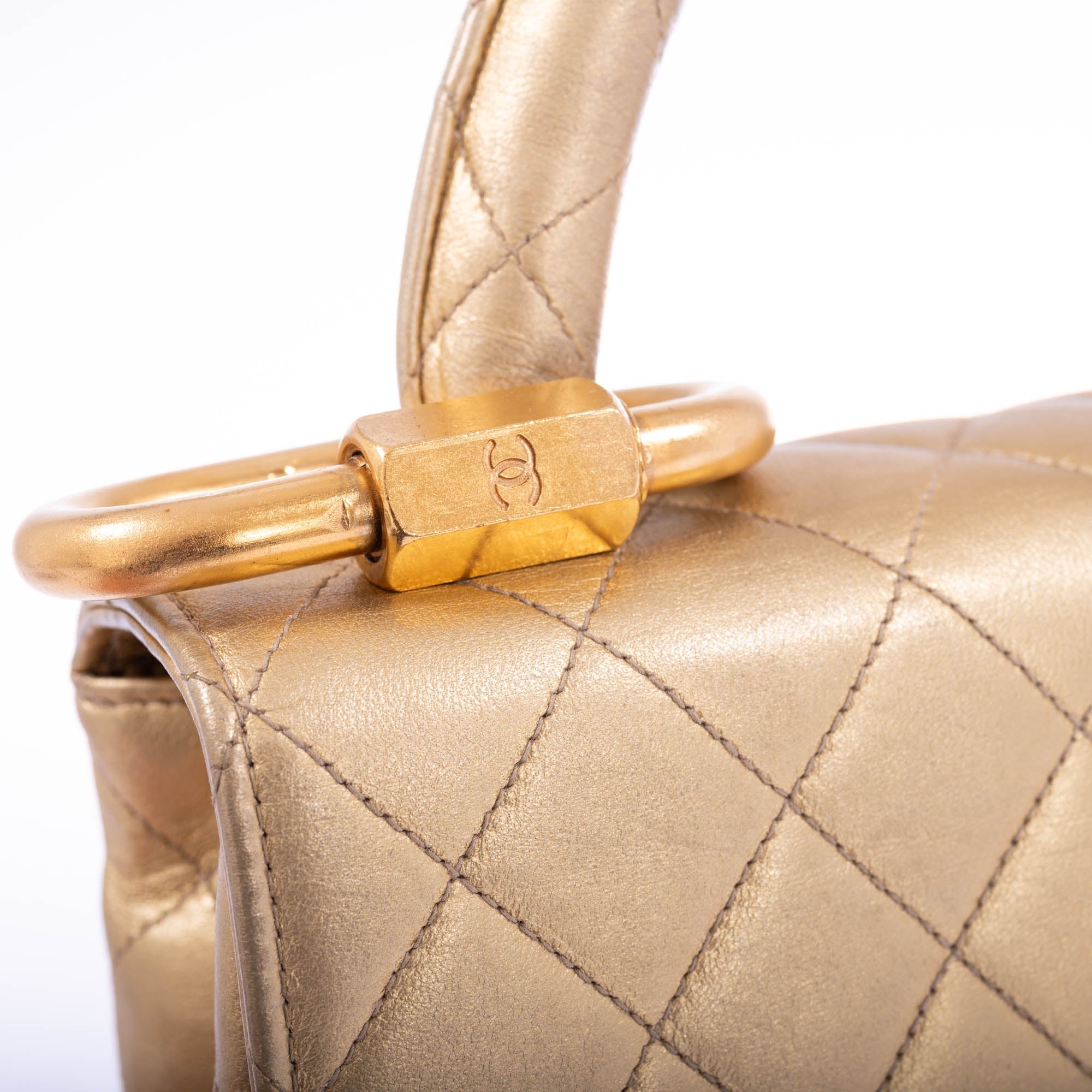 Chanel Vintage 1992 Classic Flap two-in-one Gold Metallic Bag