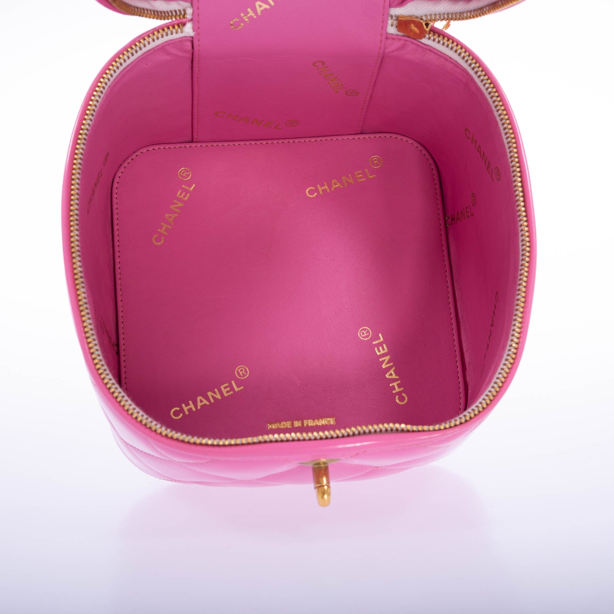 Chanel Vintage 1995 Barbie Collection Pink Heart Mirror Vanity Case and Bag