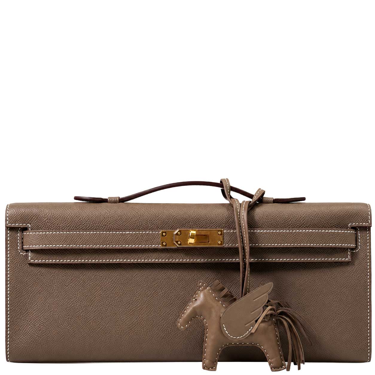 Hermès Kelly Cut Étoupe Epsom Gold Hardware