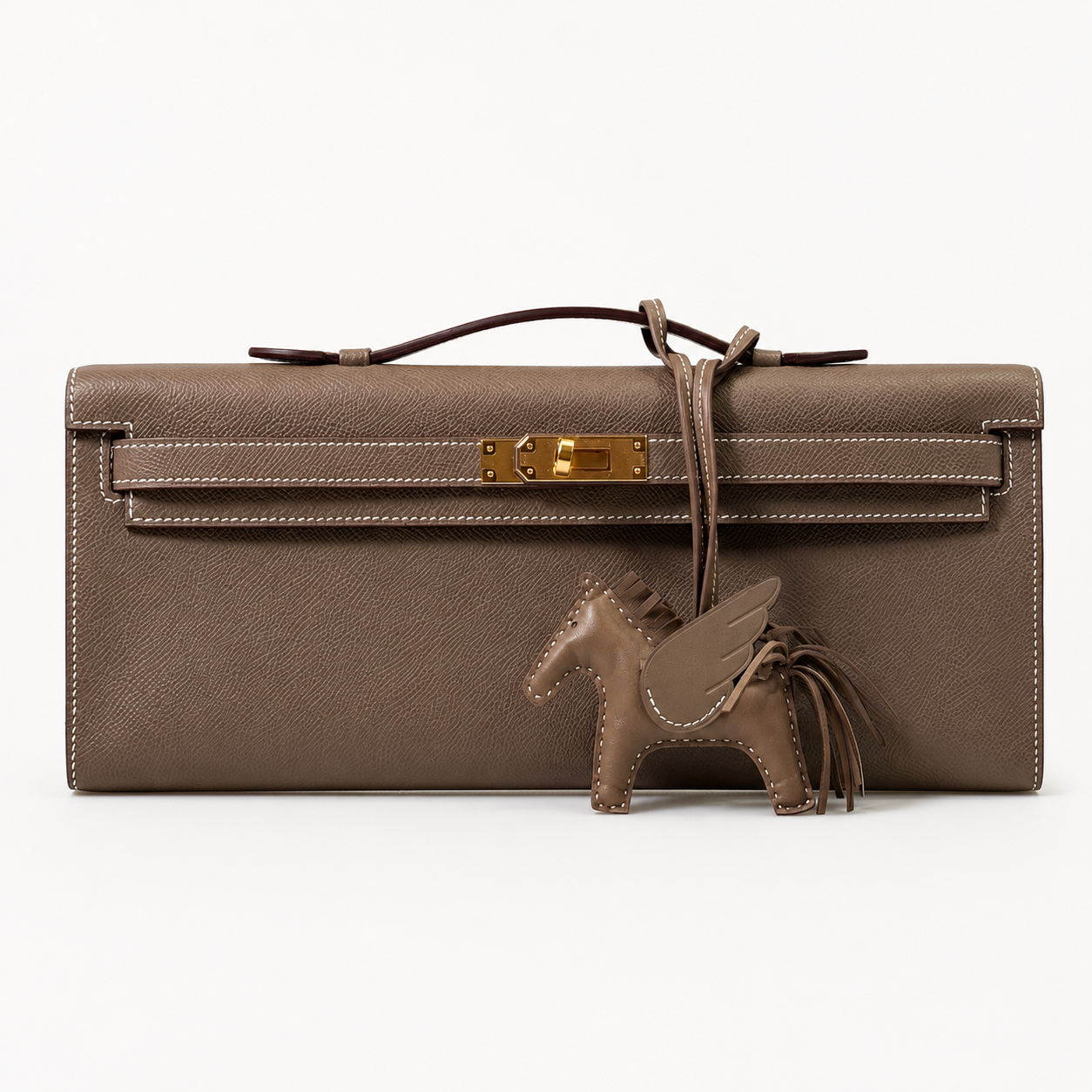 Hermès Kelly Cut Étoupe Epsom Gold Hardware