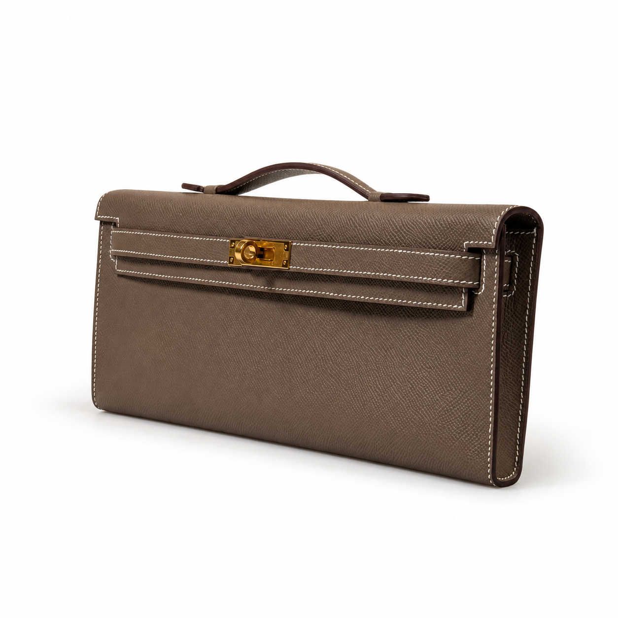 Hermès Kelly Cut Étoupe Epsom Gold Hardware