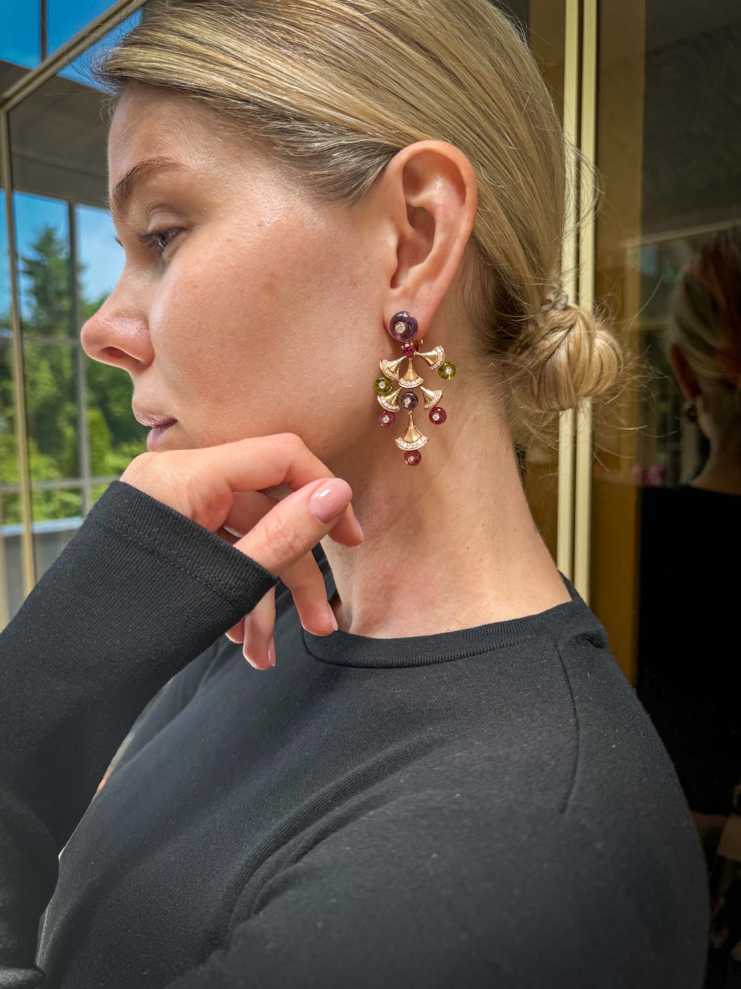 Estate Jewelry Bulgari Multi-Gem and Diamond Divas' Dream Earrings