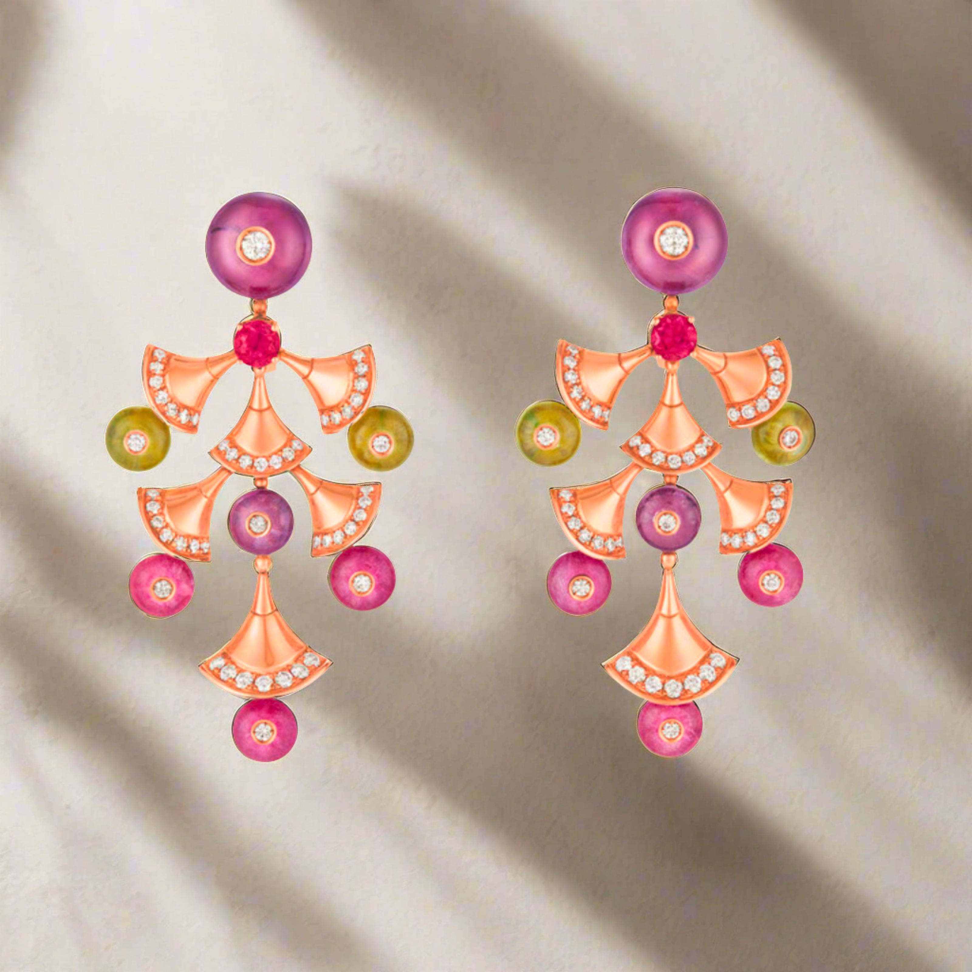 Estate Jewelry Bulgari Multi-Gem and Diamond Divas' Dream Earrings