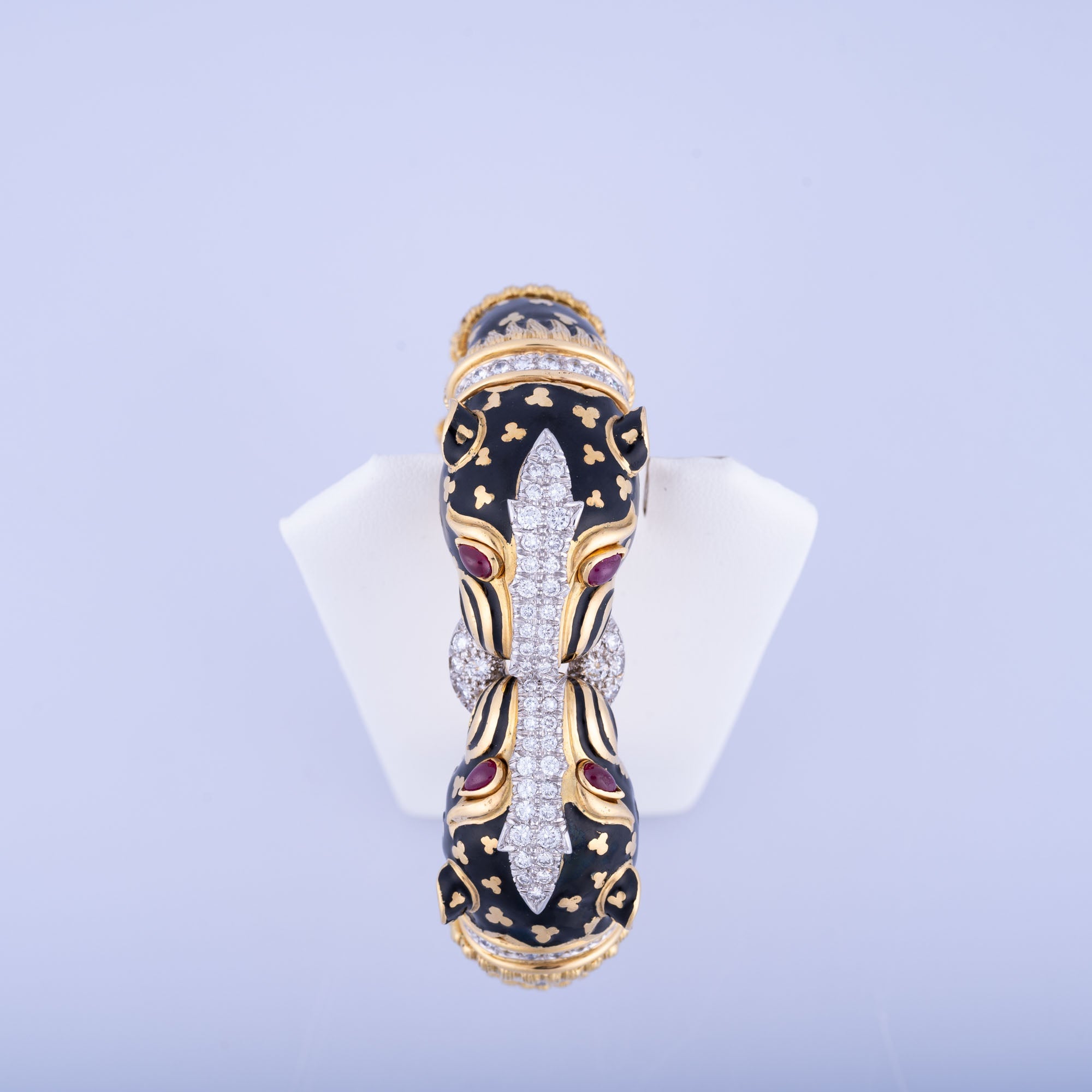 Estate Jewelry David Webb Double Leopard Bracelet