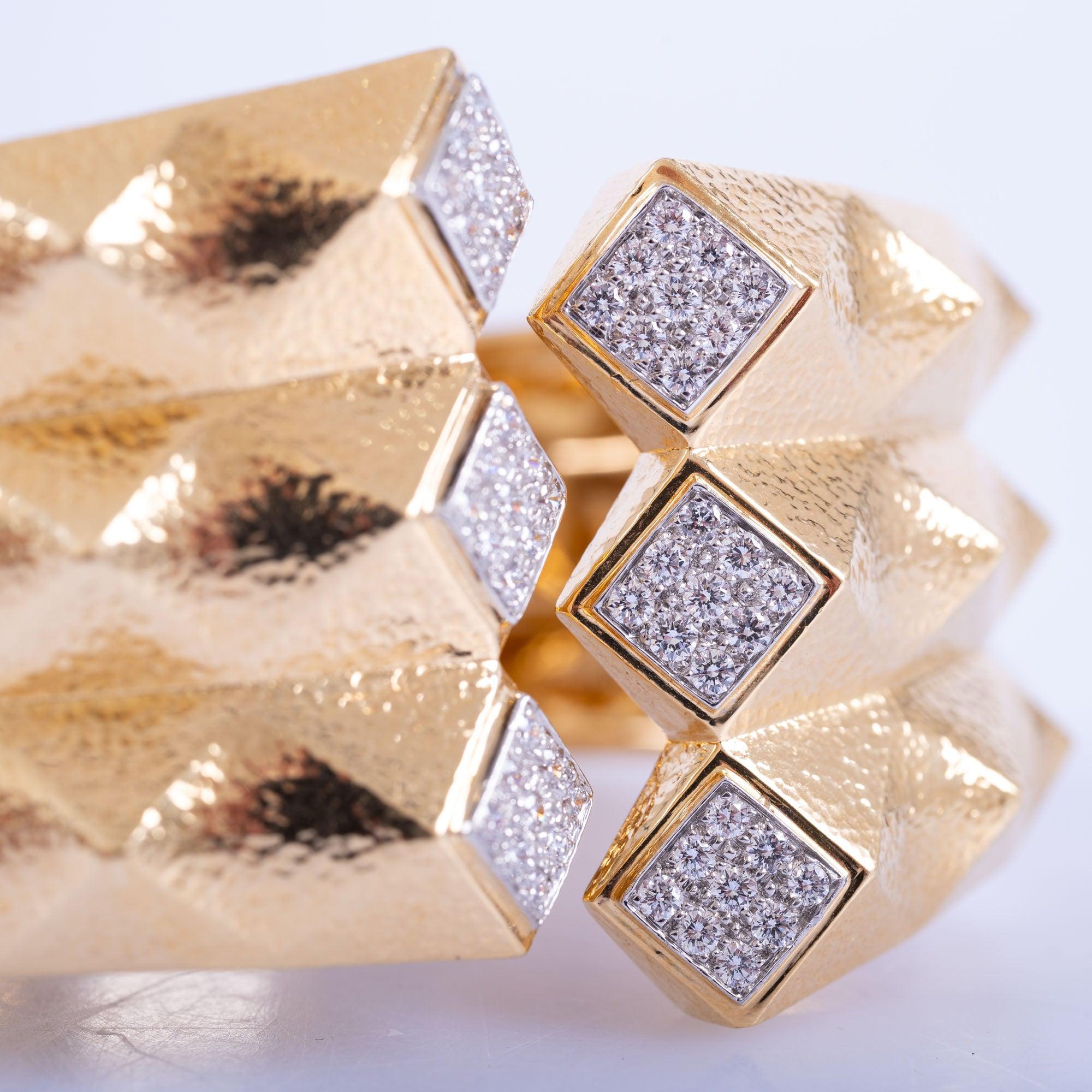 Estate Jewelry David Webb Origami Cuff Bracelet