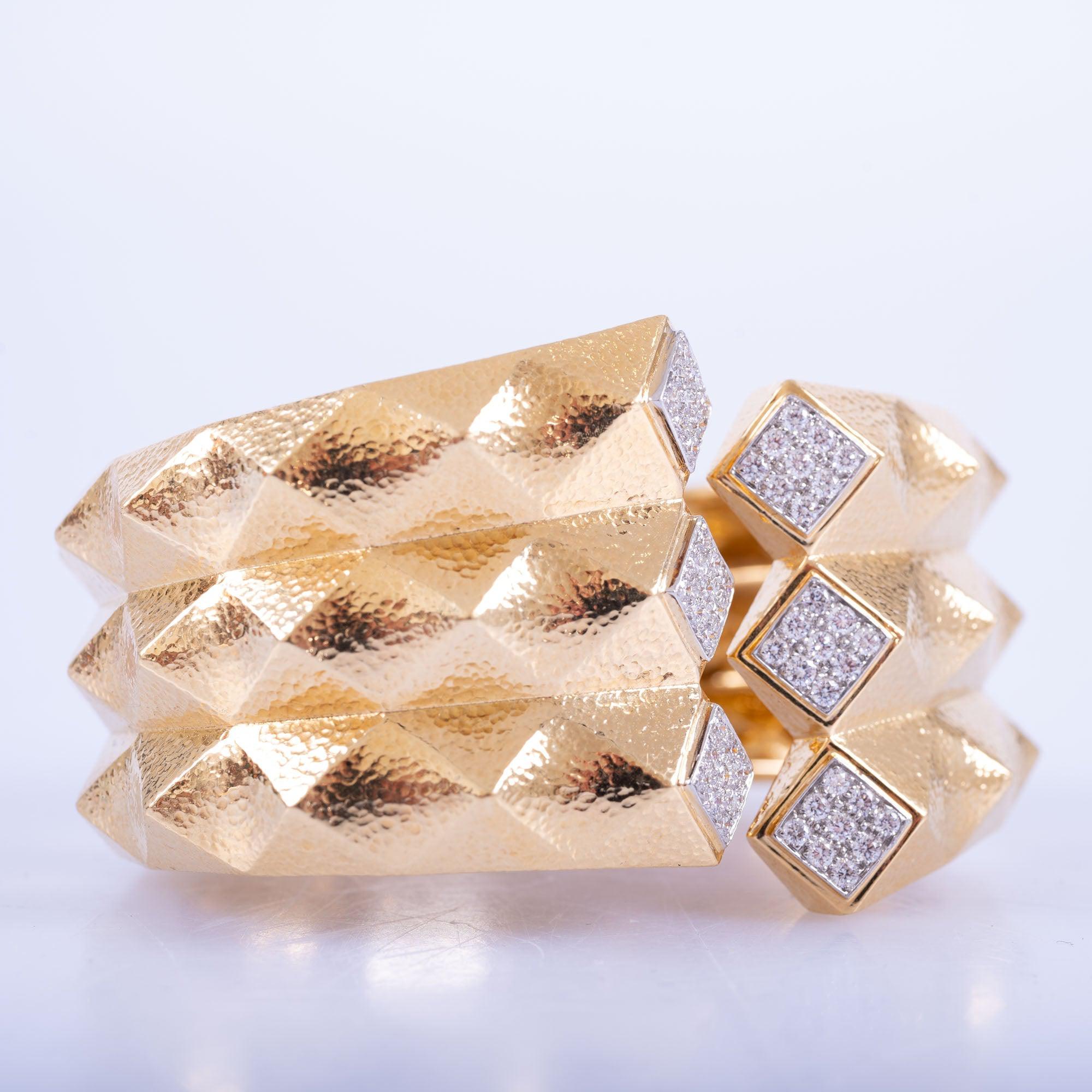 Estate Jewelry David Webb Origami Cuff Bracelet