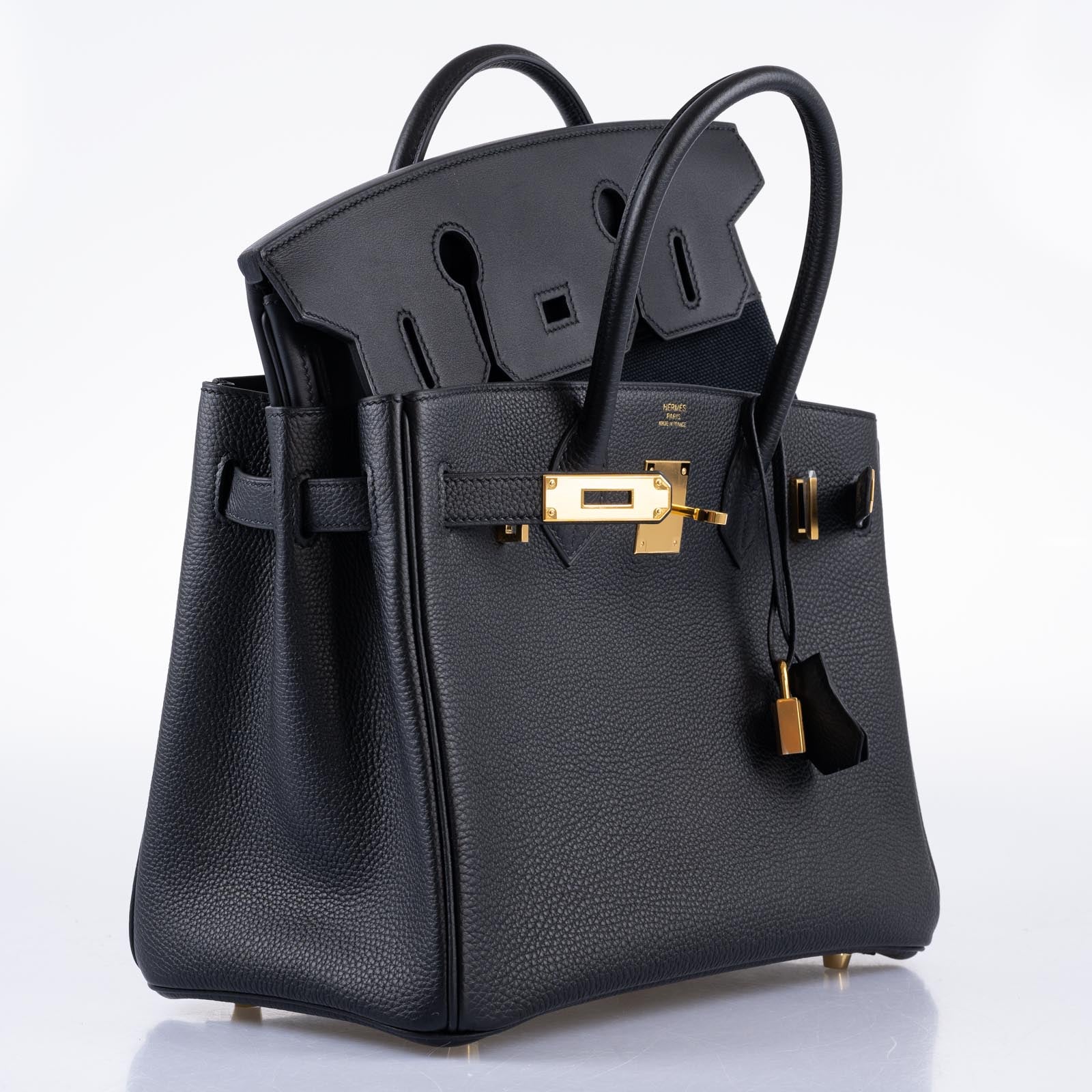 Hermès 3 En 1 Birkin 30 Black Togo, Swift and Toile with Gold Hardware