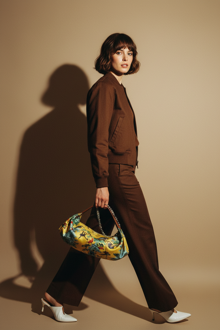 Hermès Balusoie Bag Jaune De Naples Equateur Silk Print And Naturel Hunter