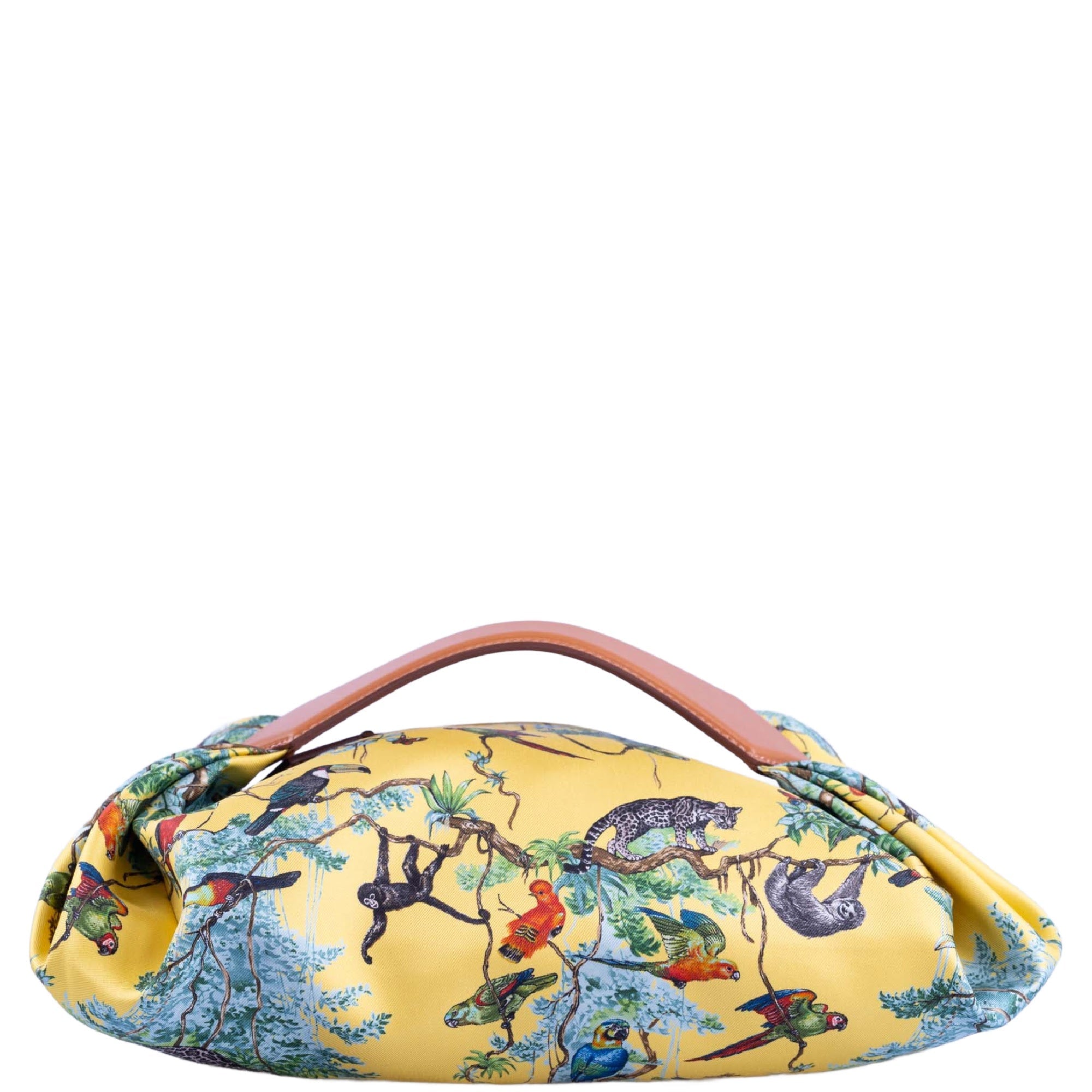 Hermès Balusoie Bag Jaune De Naples Equateur Silk Print And Naturel Hunter