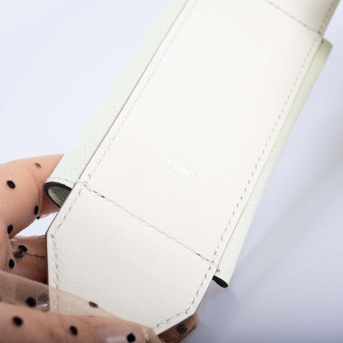 Hermès Bandouliere Kelly Pochette Shoulder Strap Vert Fizz Swift and Mushroom Epsom Palladium hardware