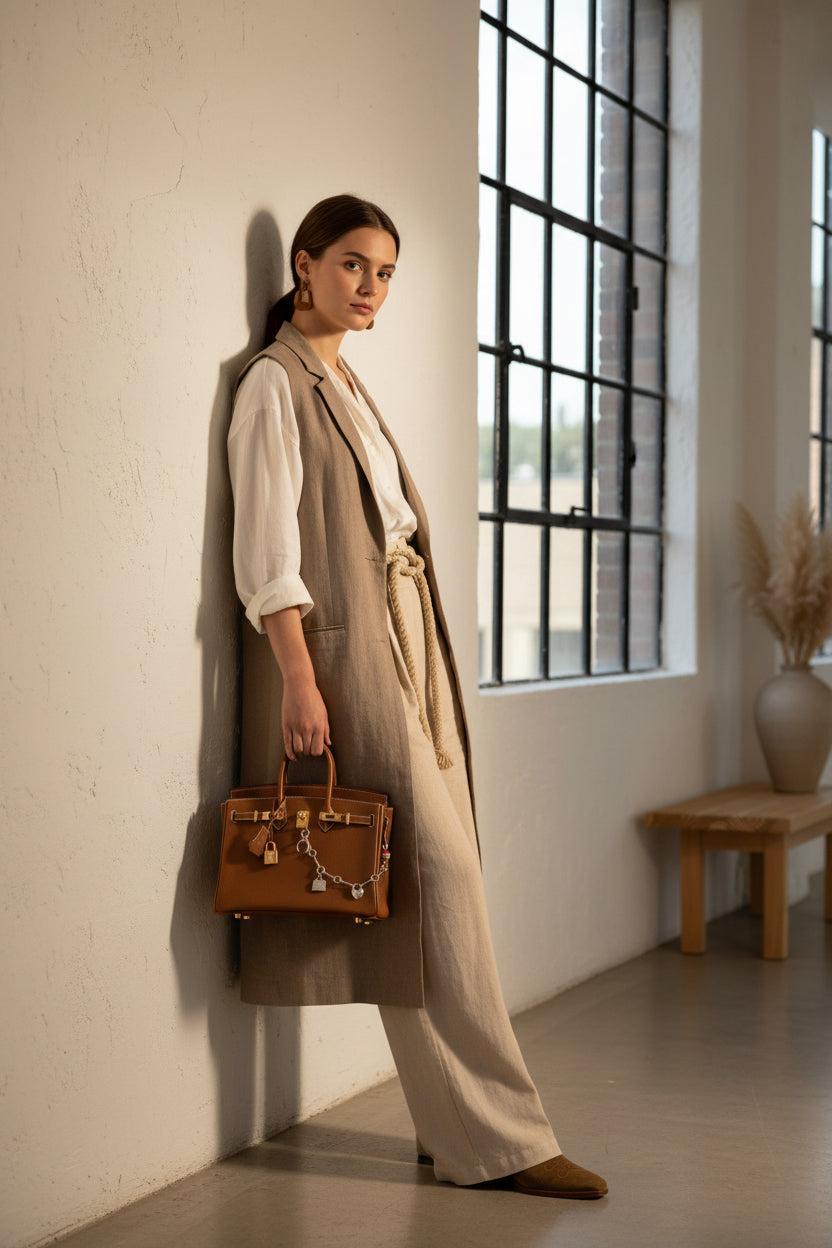 Hermès Bijou de Birkin Charm Gold Leather Palladium Hardware