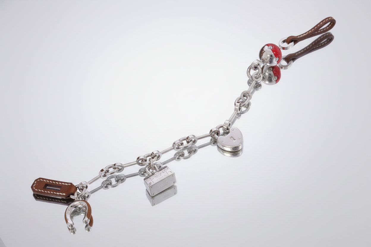 Hermès Bijou de Birkin Charm Gold Leather Palladium Hardware