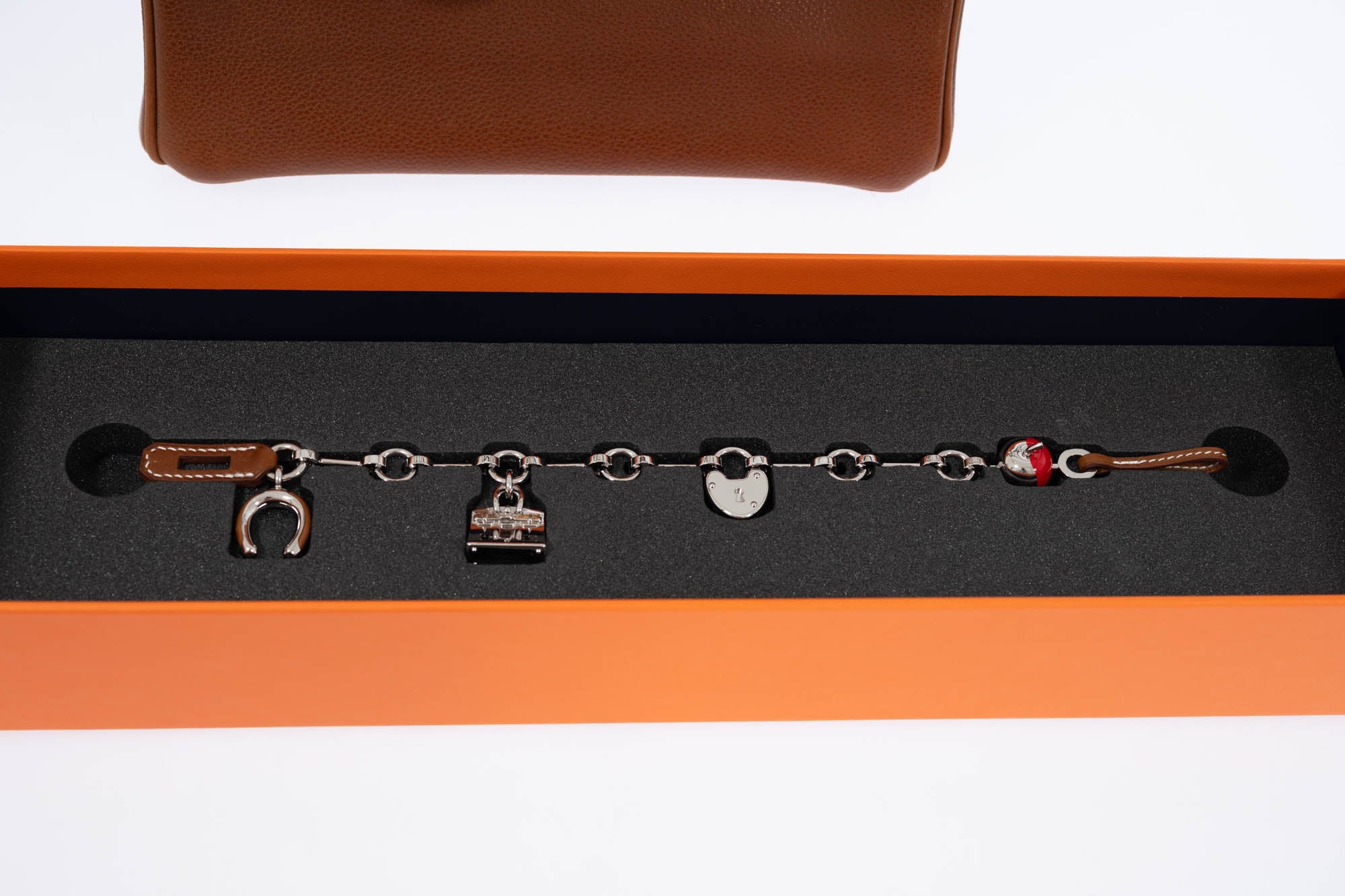 Hermès Bijou de Birkin Charm Gold Leather Palladium Hardware