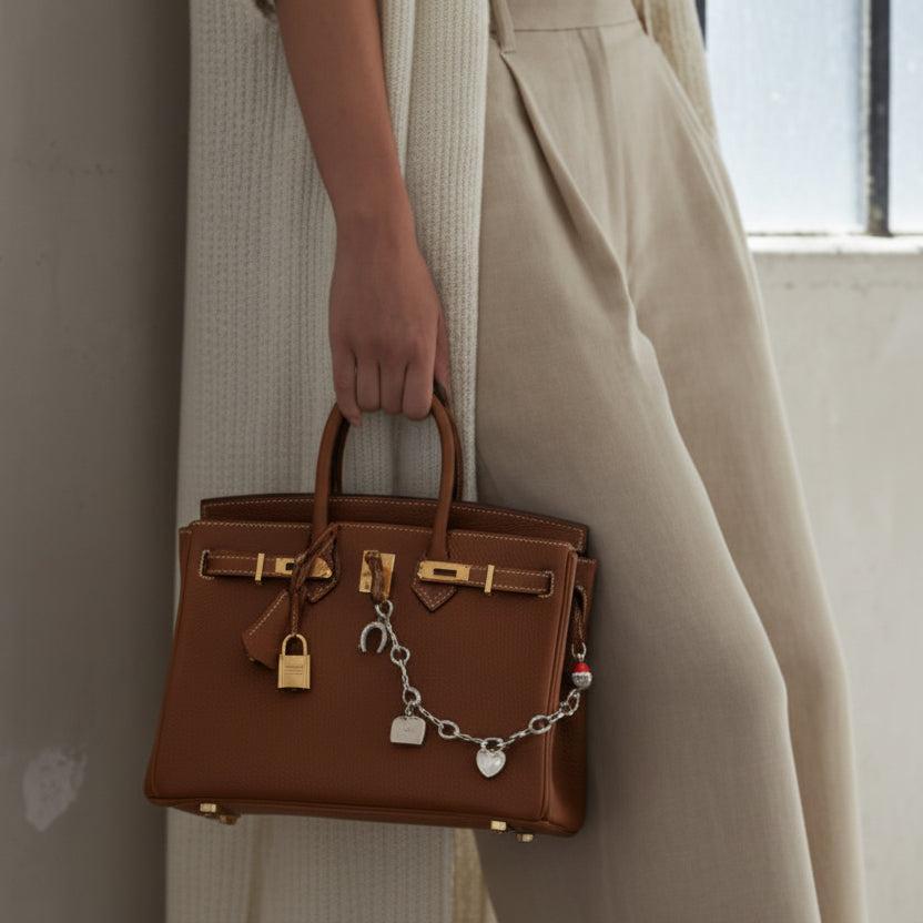 Hermès Bijou de Birkin Charm Gold Leather Palladium Hardware