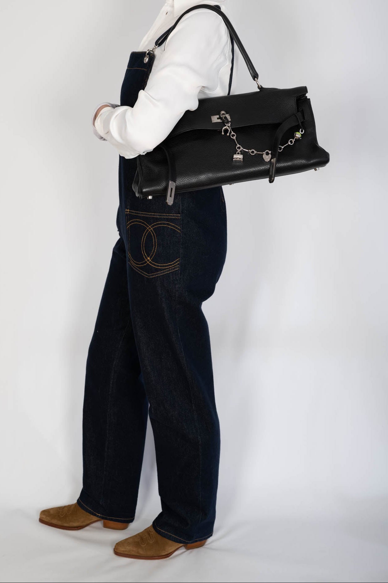 Hermès Bijou de Birkin Charm Noir Leather Palladium Hardware
