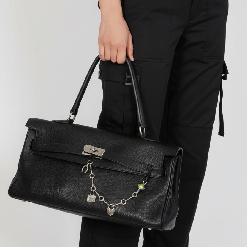 Hermès Bijou de Birkin Charm Noir Leather Palladium Hardware