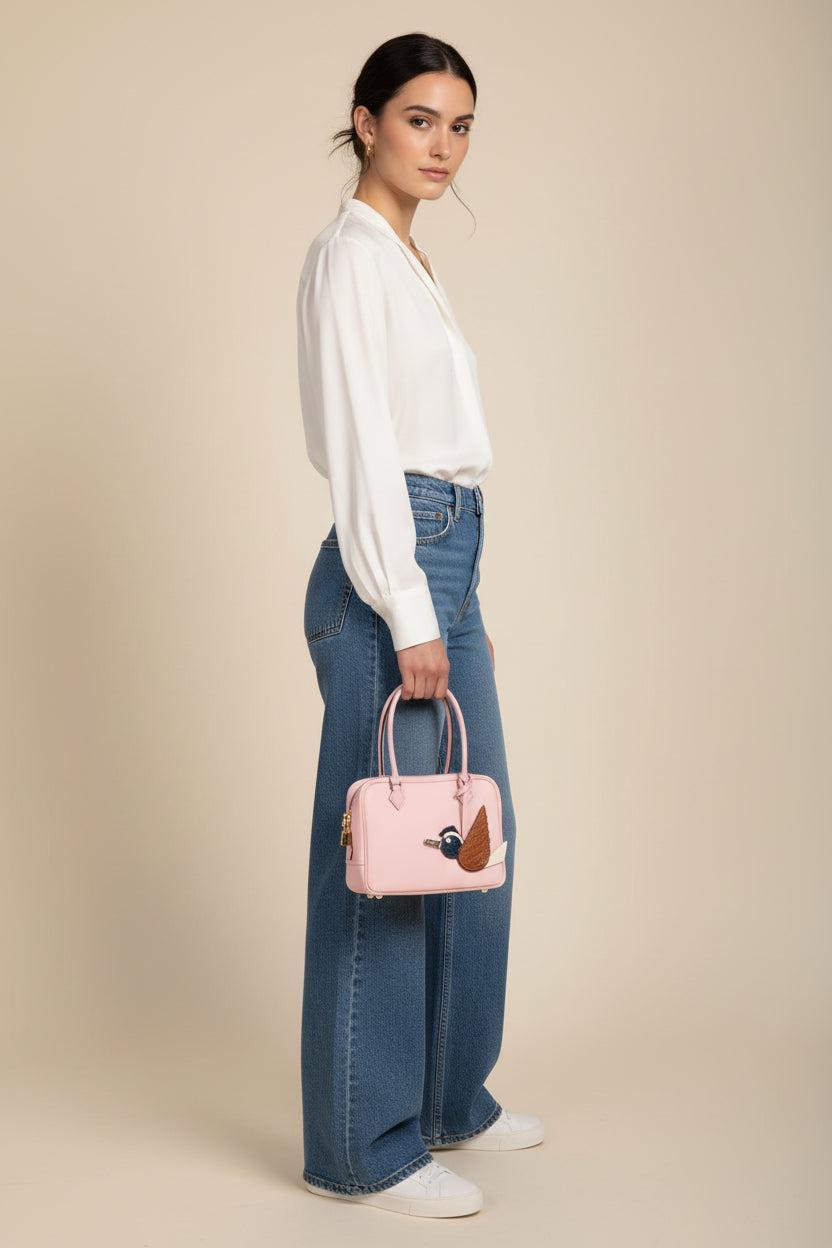 Hermès Birdy Bag Charm Fauve Matte Alligator Blue Lizard Rose