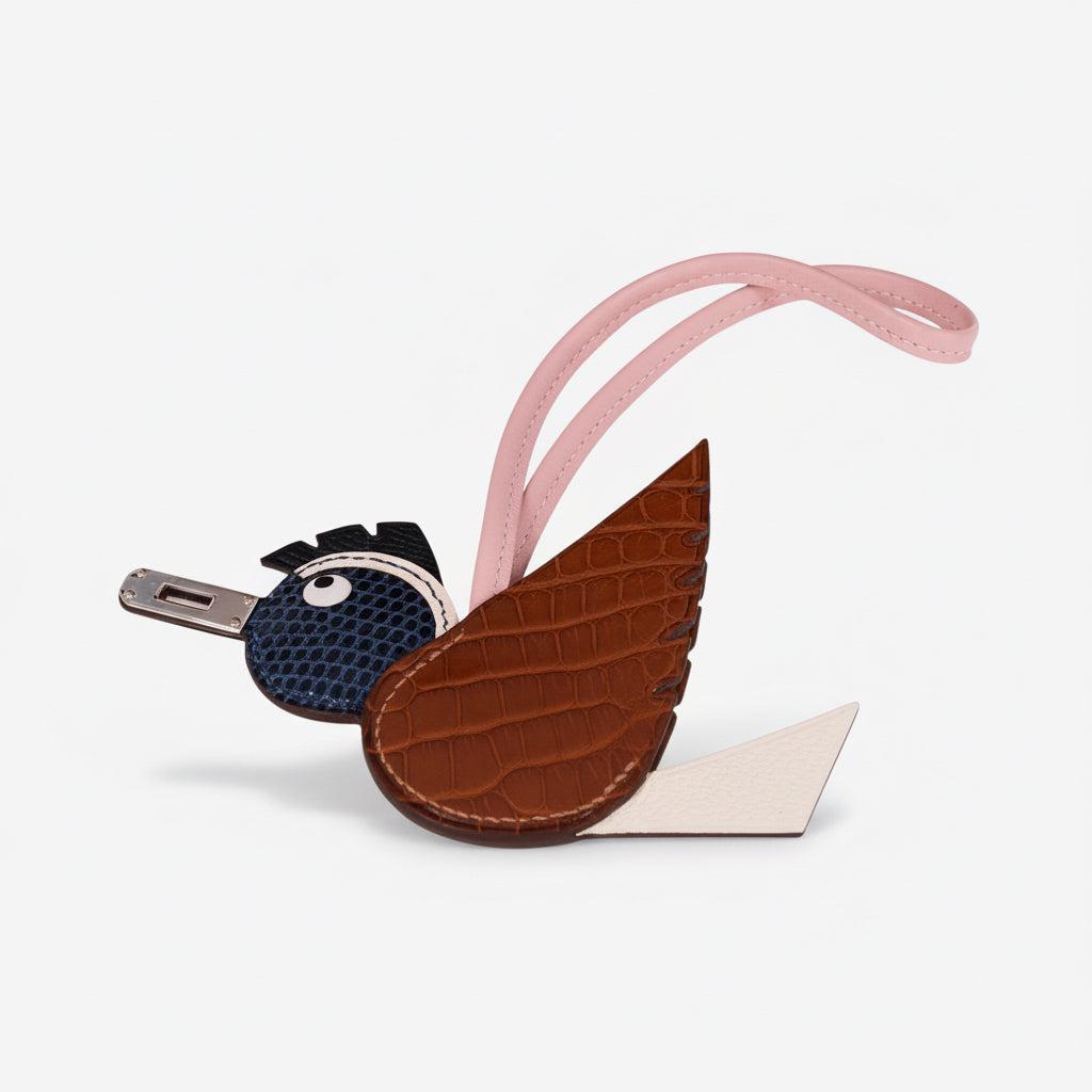 Hermès Birdy Bag Charm Fauve Matte Alligator Blue Lizard Rose Sakura Nata
