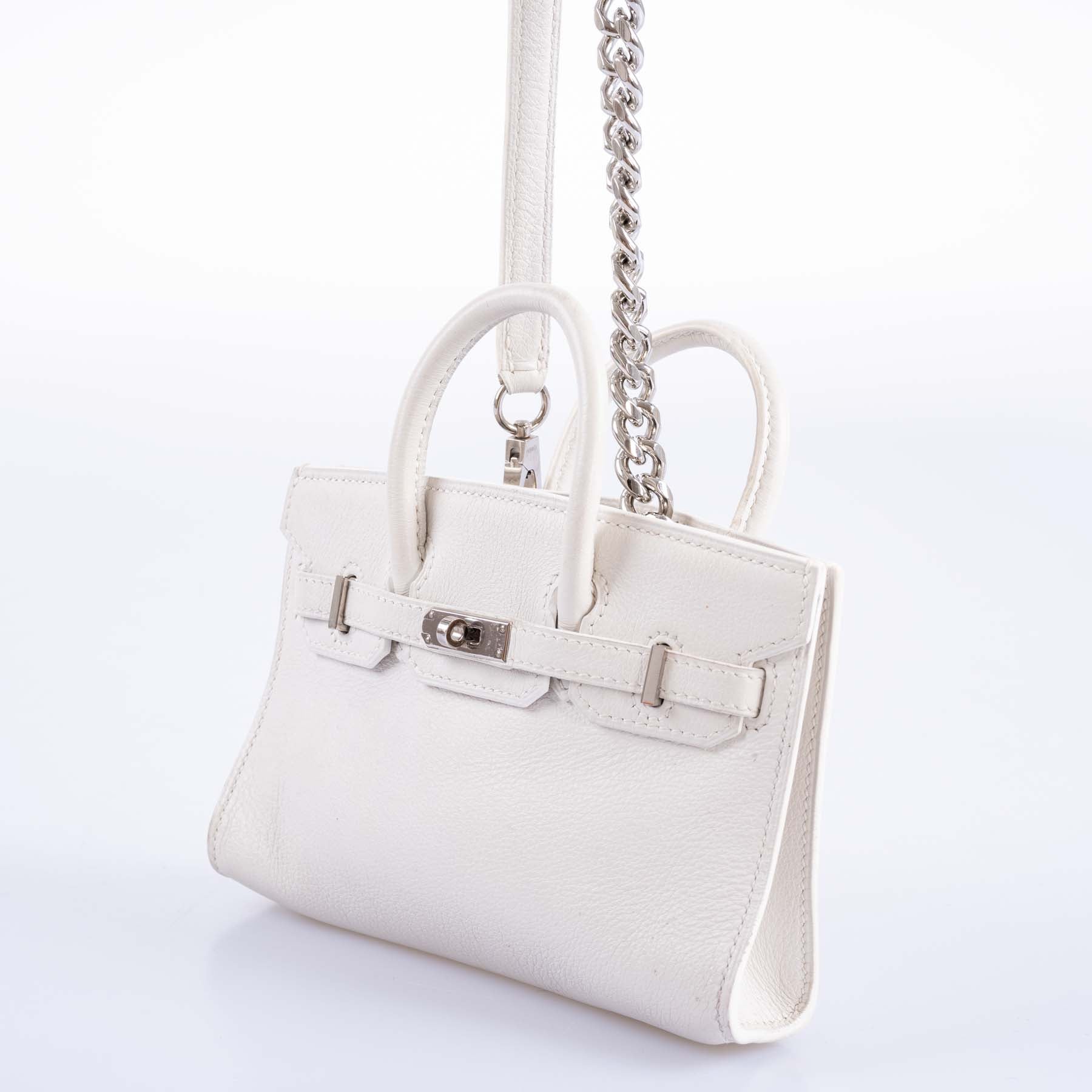 Hermès Birkin 15 Micro White Swift Palladium Hardware