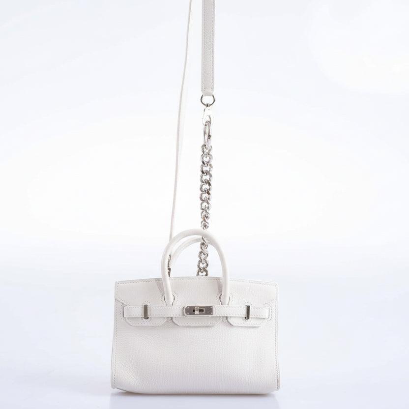 Hermès Birkin 15 Micro White Swift Palladium Hardware