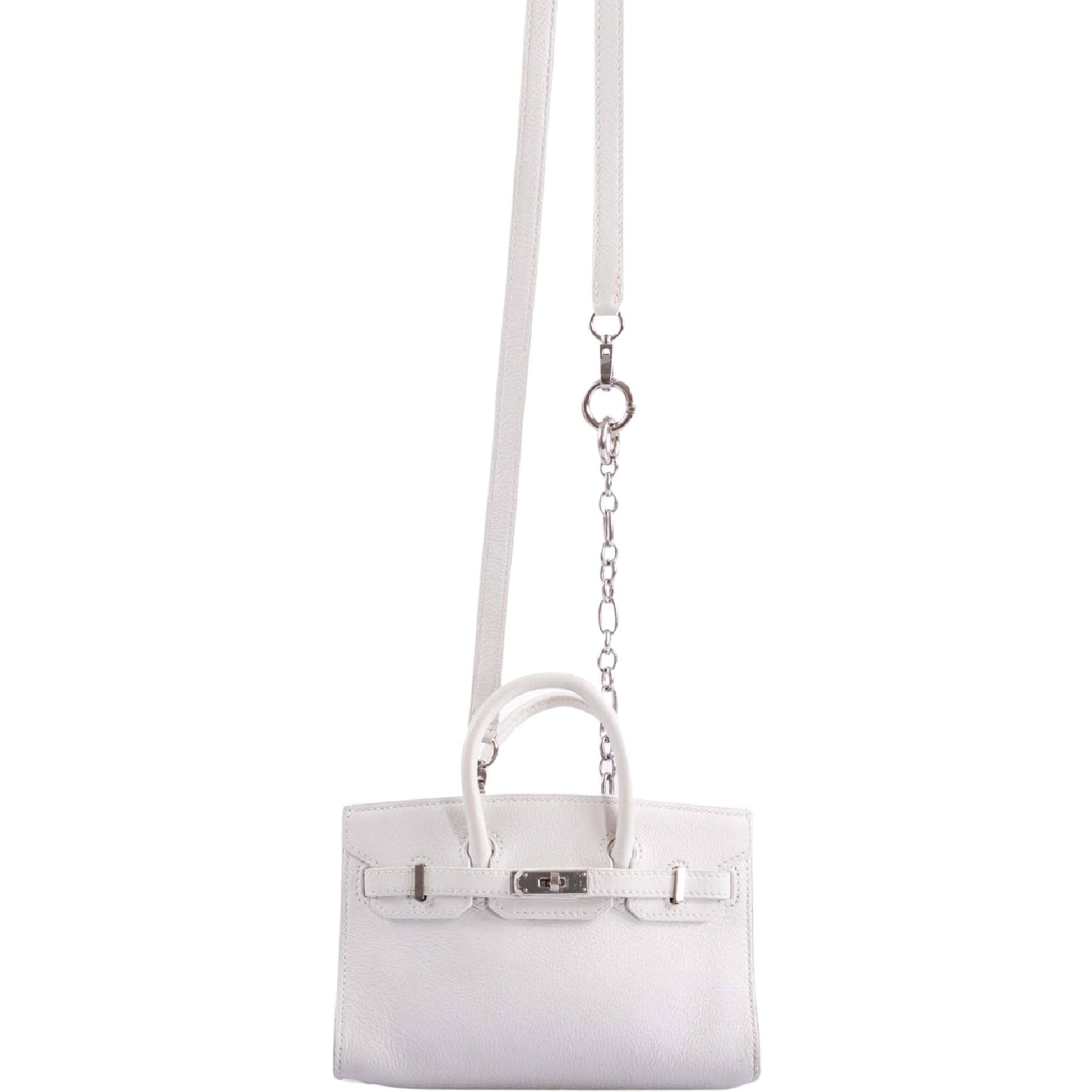 Hermès Birkin 15 Micro White Swift Palladium Hardware
