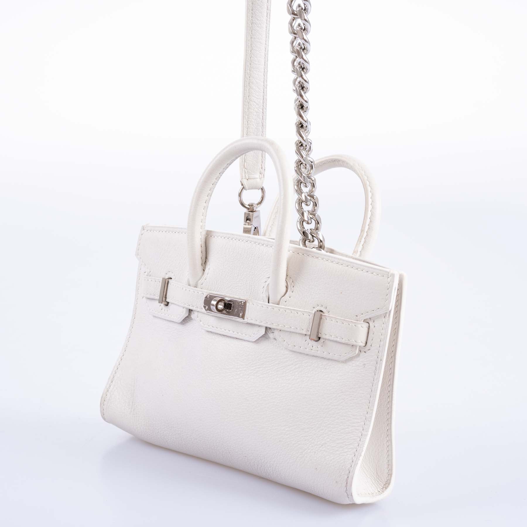 Hermès Birkin 15 Micro White Swift with Palladium Hardware