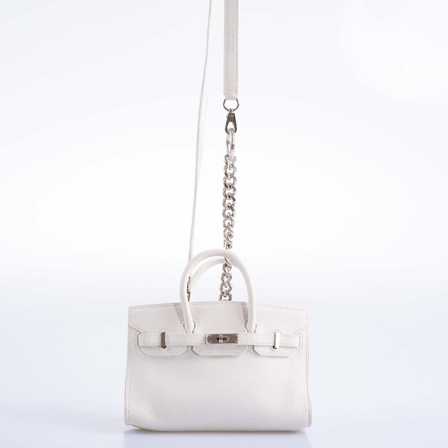 Hermès Birkin 15 Micro White Swift with Palladium Hardware