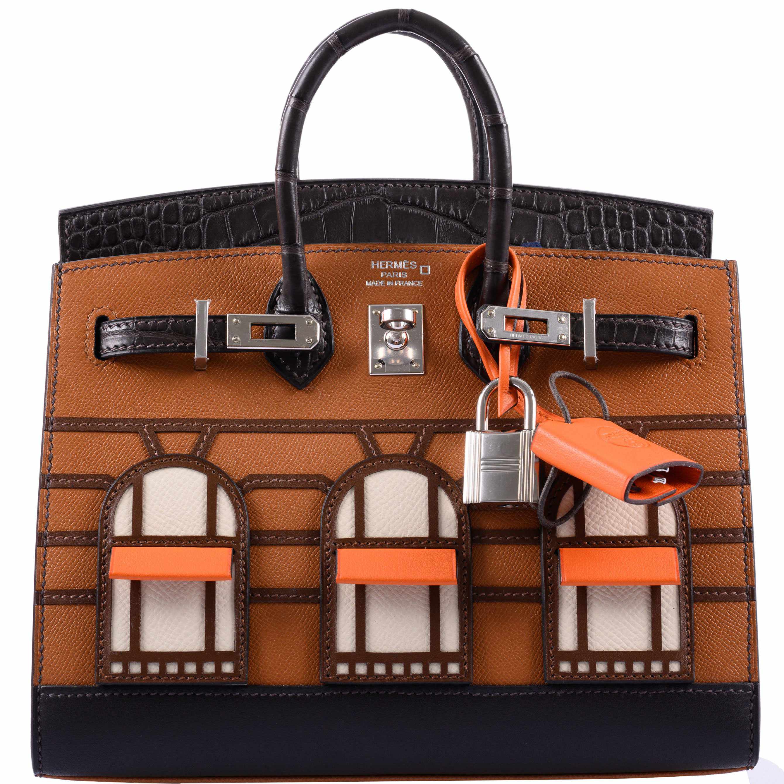Hermès Birkin 20 Faubourg "Day" Sellier Gold Madame, Ebène Matte Alligator, Sombrero, Swift & Epsom with Palladium Hardware