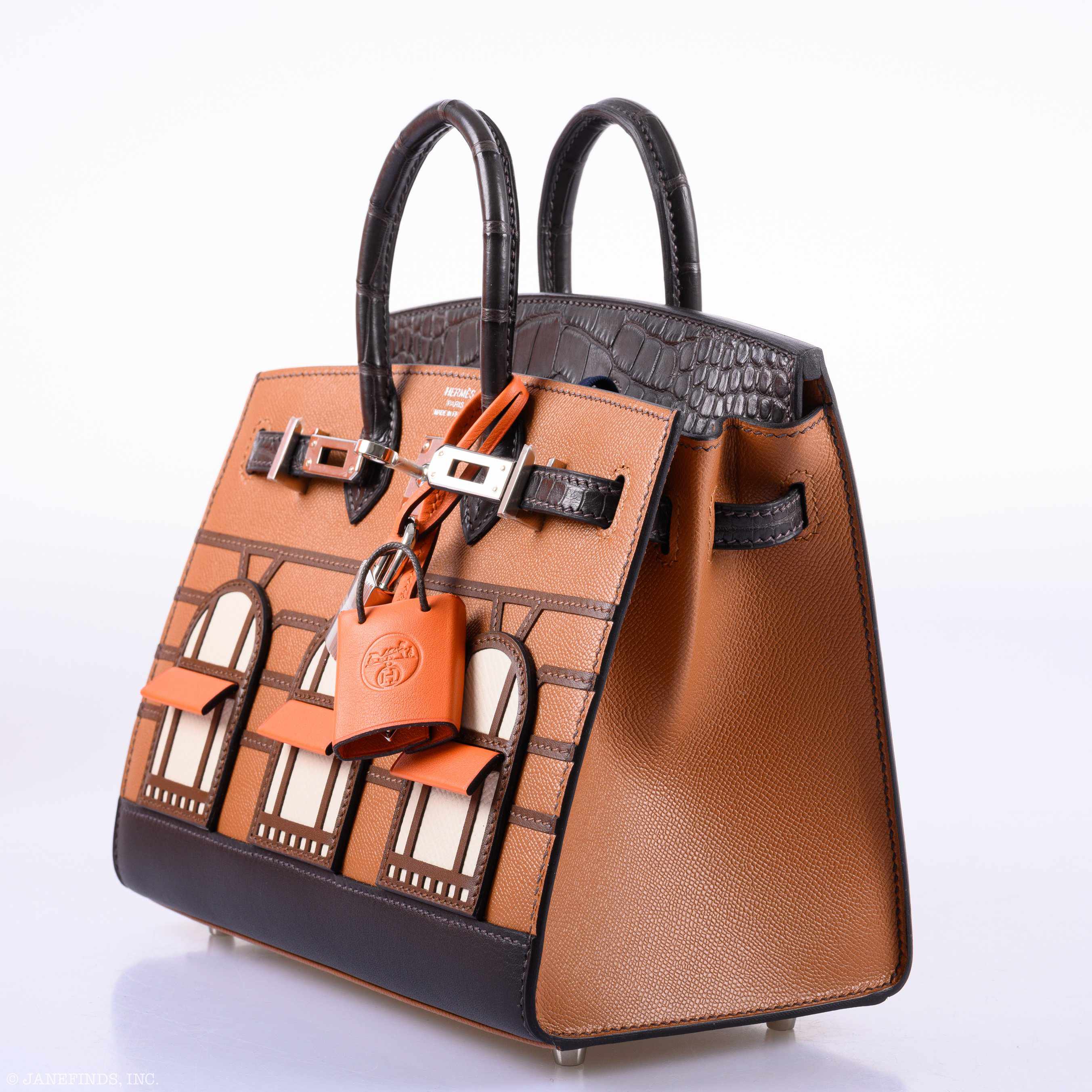 Hermès Birkin 20 Faubourg "Day" Sellier Gold Madame, Ebène Matte Alligator, Sombrero, Swift & Epsom with Palladium Hardware
