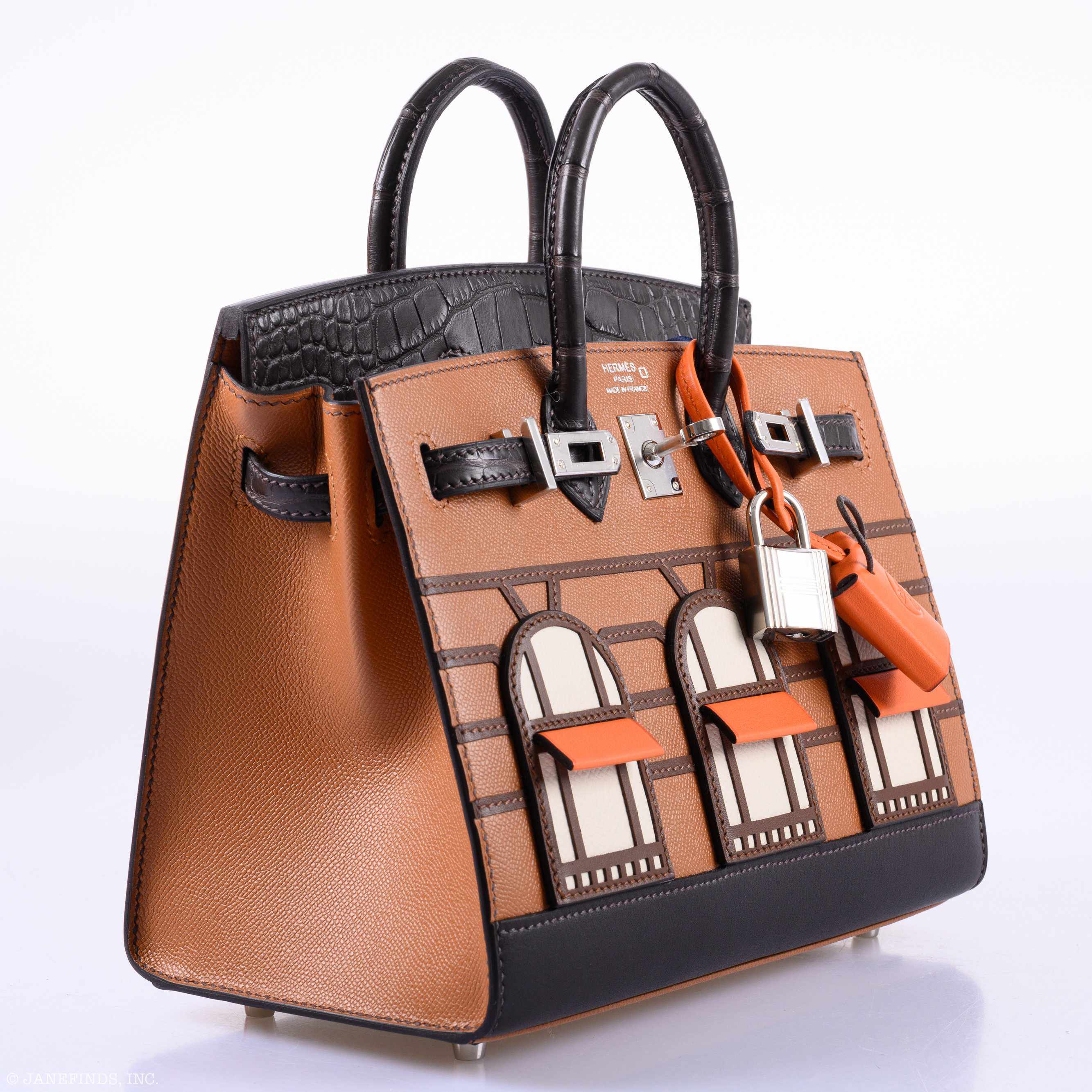 Hermès Birkin 20 Faubourg "Day" Sellier Gold Madame, Ebène Matte Alligator, Sombrero, Swift & Epsom with Palladium Hardware
