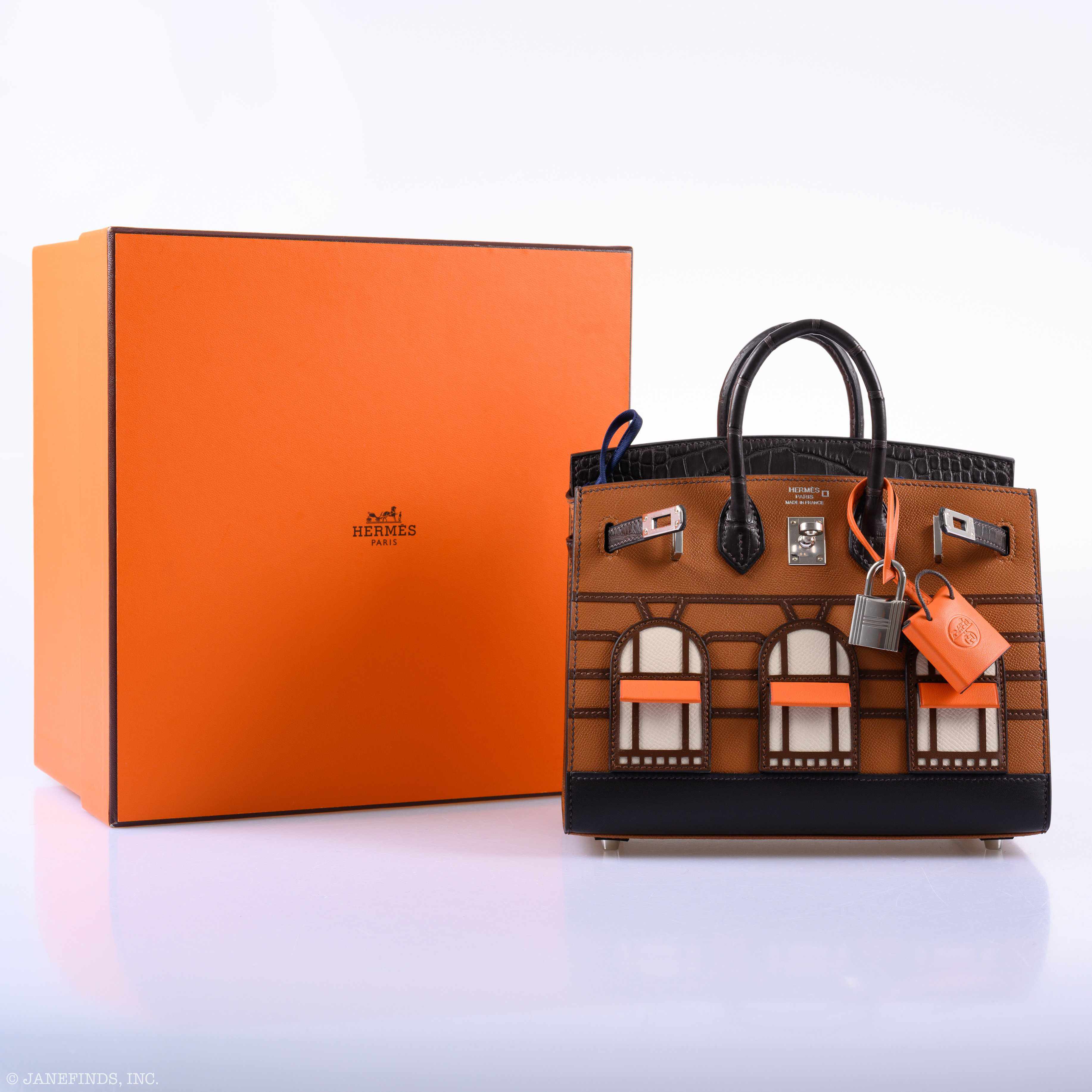 Hermès Birkin 20 Faubourg "Day" Sellier Gold Madame, Ebène Matte Alligator, Sombrero, Swift & Epsom with Palladium Hardware