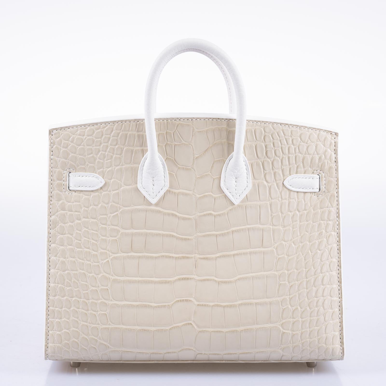 Hermès Birkin 20 Faubourg Sellier Beton Matte Alligator, White Togo, Swift, Sombrero with Craie Swift and Orange H Swift, Blue Brume Chévre with Palladium Hardware