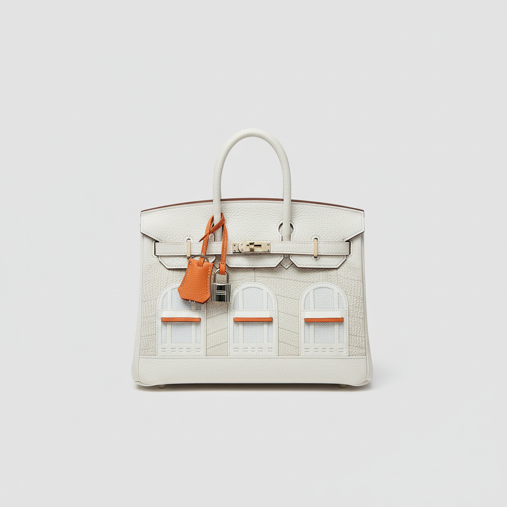 Hermès Birkin 20 Faubourg "Snow" Sellier Béton Matte Alligator &amp; White Togo Palladium Hardware