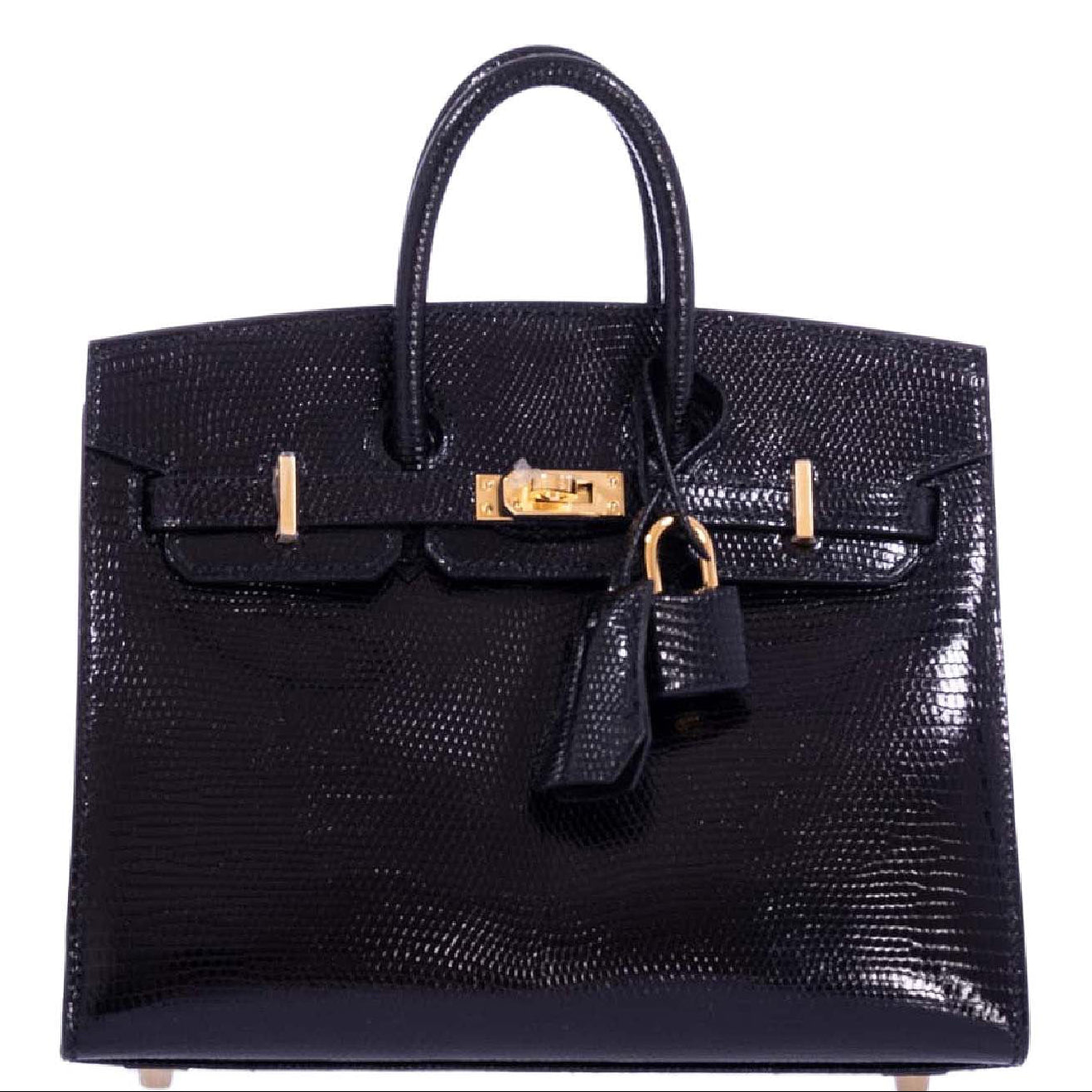 Hermès Birkin 20 Sellier Black Varanus Niloticus Lizard Gold Hardware