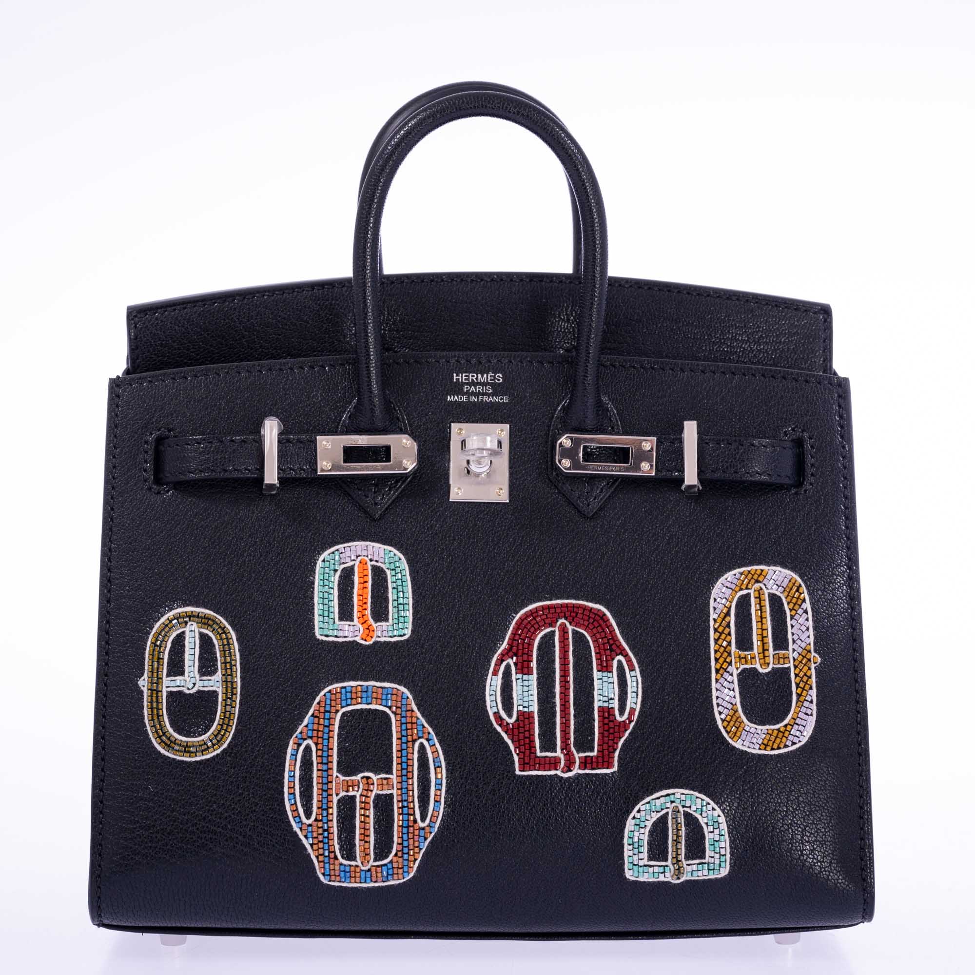 Hermès Birkin 20 Sellier Bouclerie Moderne Black Chèvre Palladium Hardware