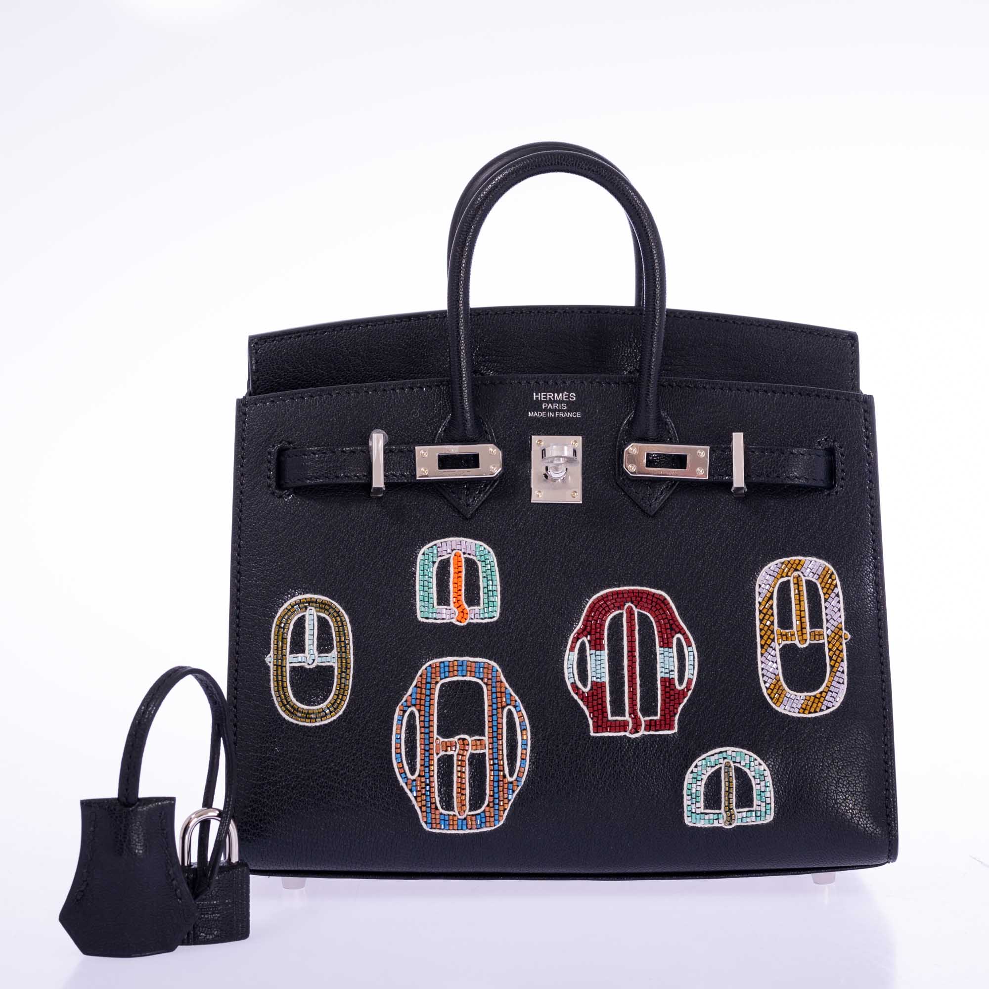 Hermès Birkin 20 Sellier Bouclerie Moderne Black Chèvre Palladium Hardware