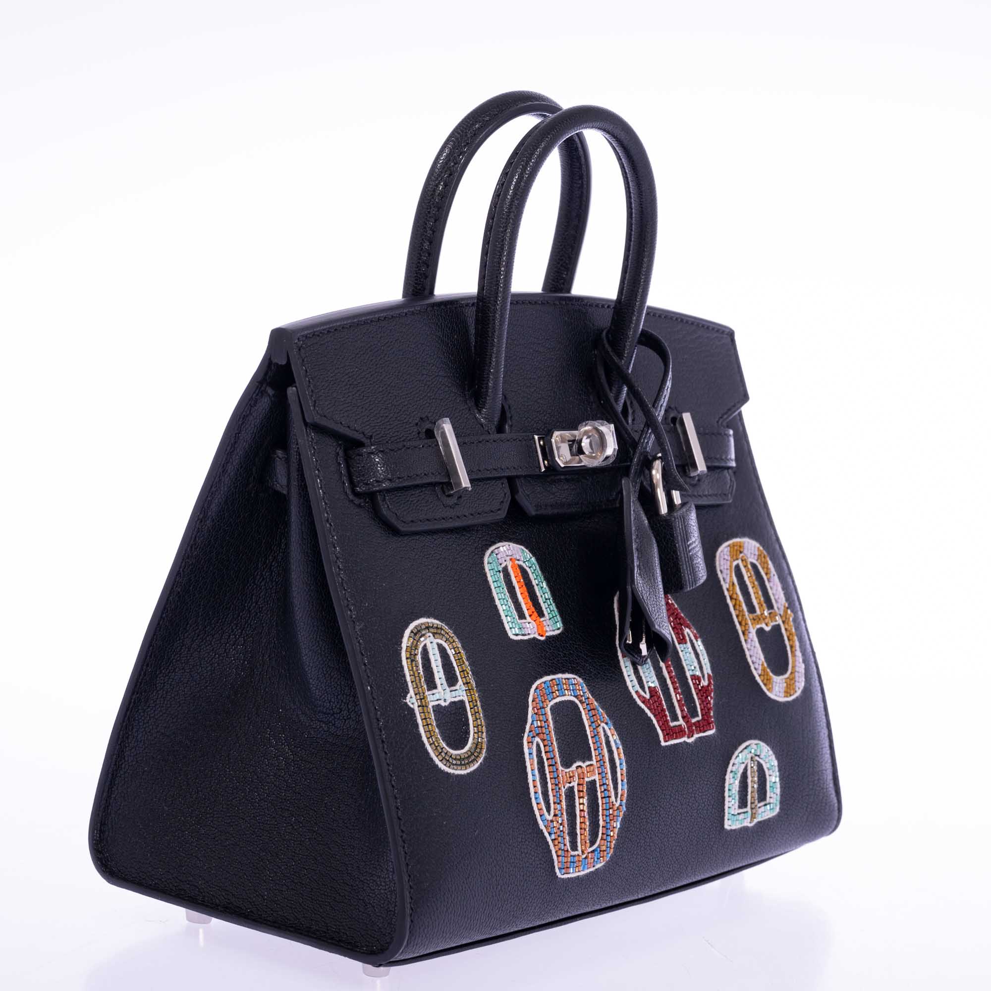 Hermès Birkin 20 Sellier Bouclerie Moderne Black Chèvre Palladium Hardware