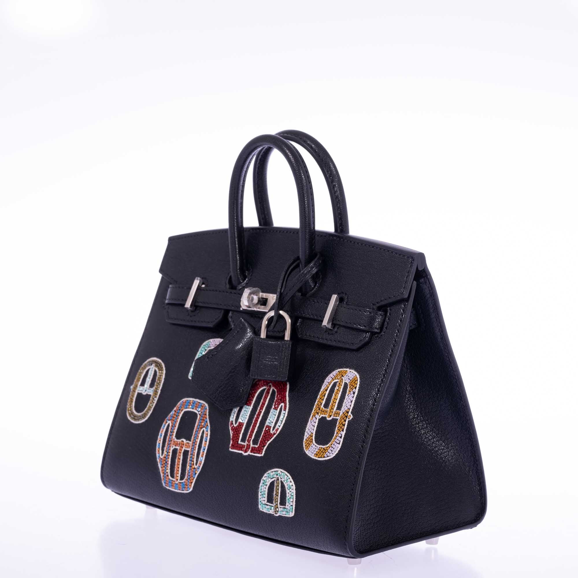 Hermès Birkin 20 Sellier Bouclerie Moderne Black Chèvre Palladium Hardware